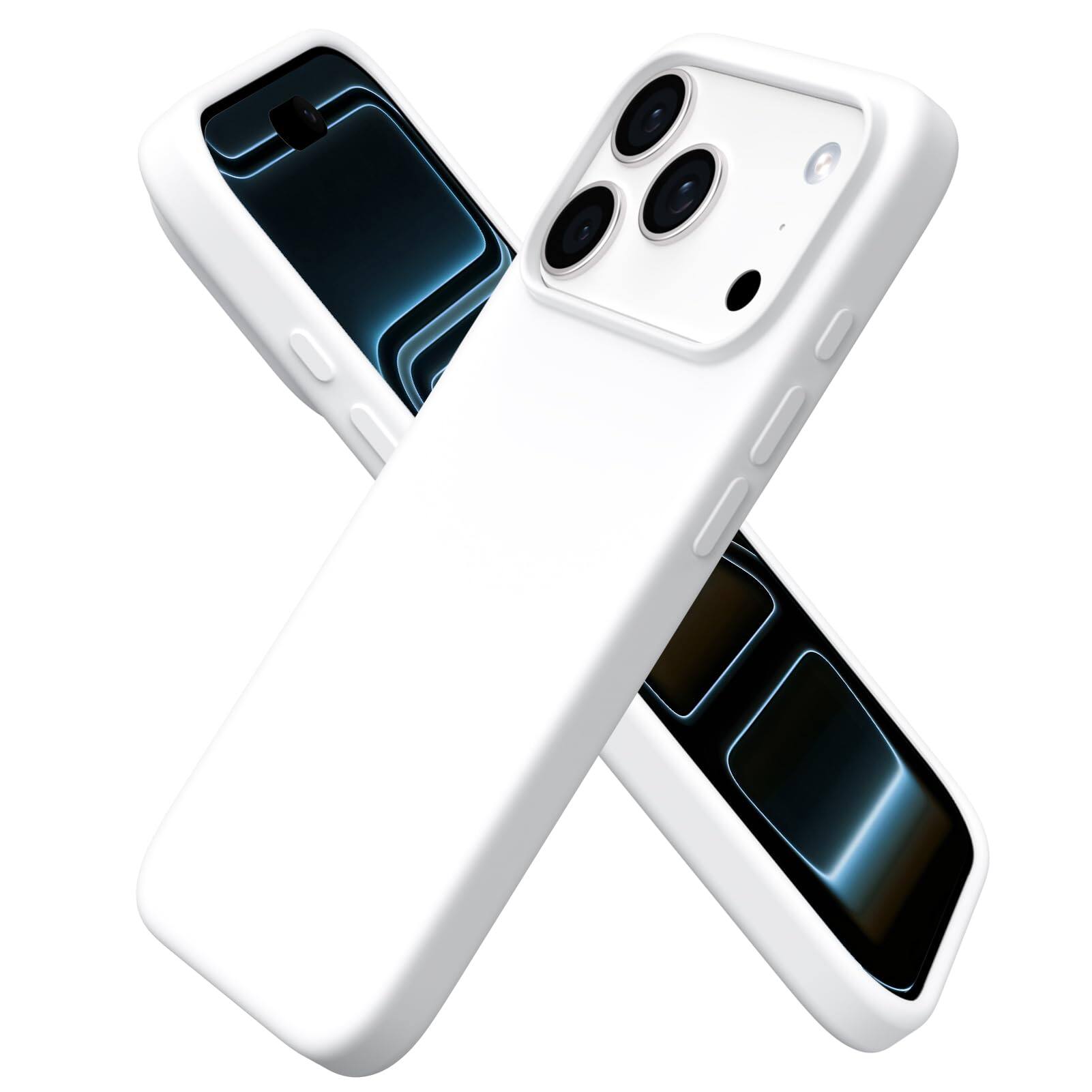 Front. Ornarto - ORNARTO Designed for iPhone 17 Pro Case 6.3", Liquid Silicone Soft Gel Shockproof Protective Case-White - White.