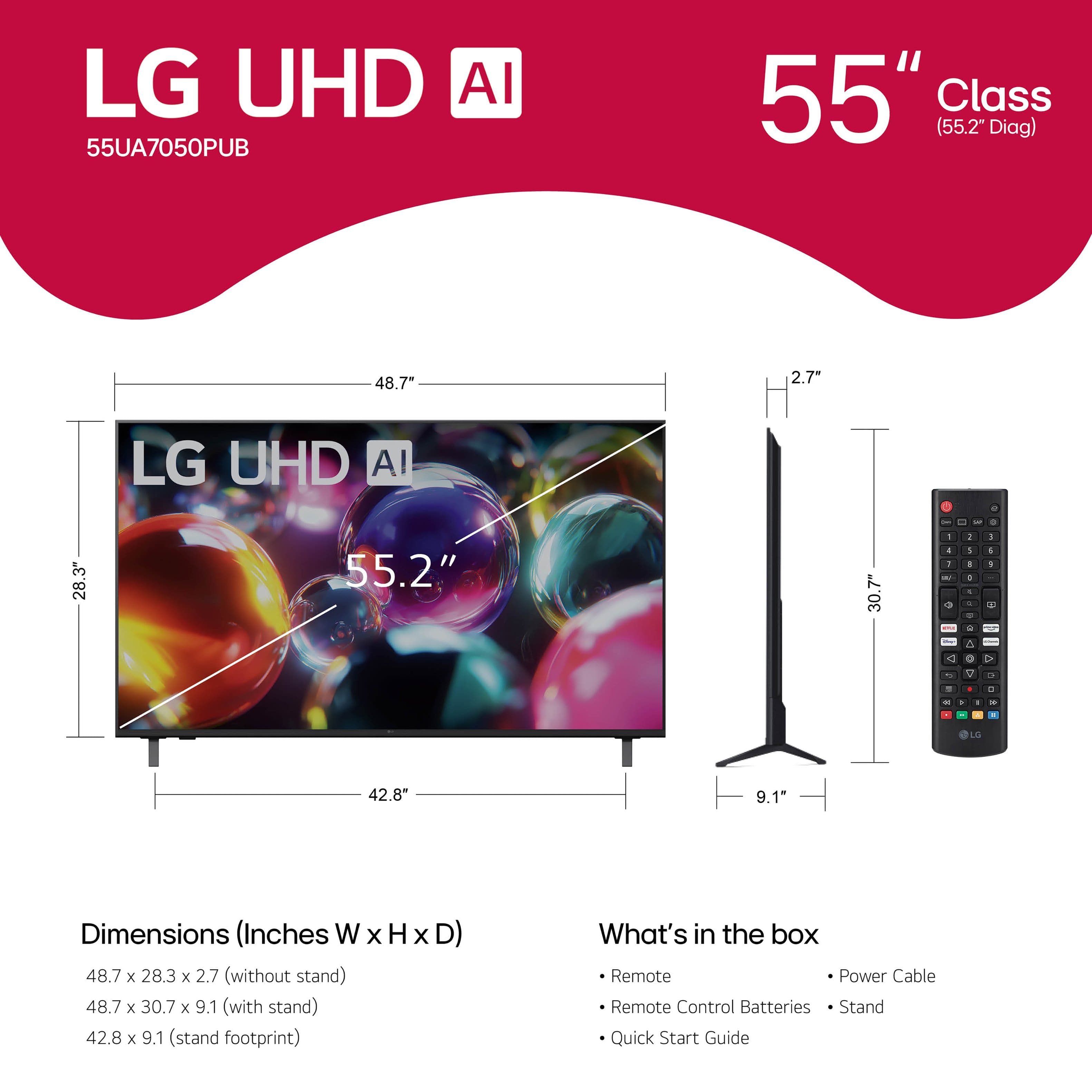 【新品未開封】LG UHD AI 55型4K 液晶 LG 55-Inch 4K UHD AI Smart TV, 55UA7000 - Walmart.com