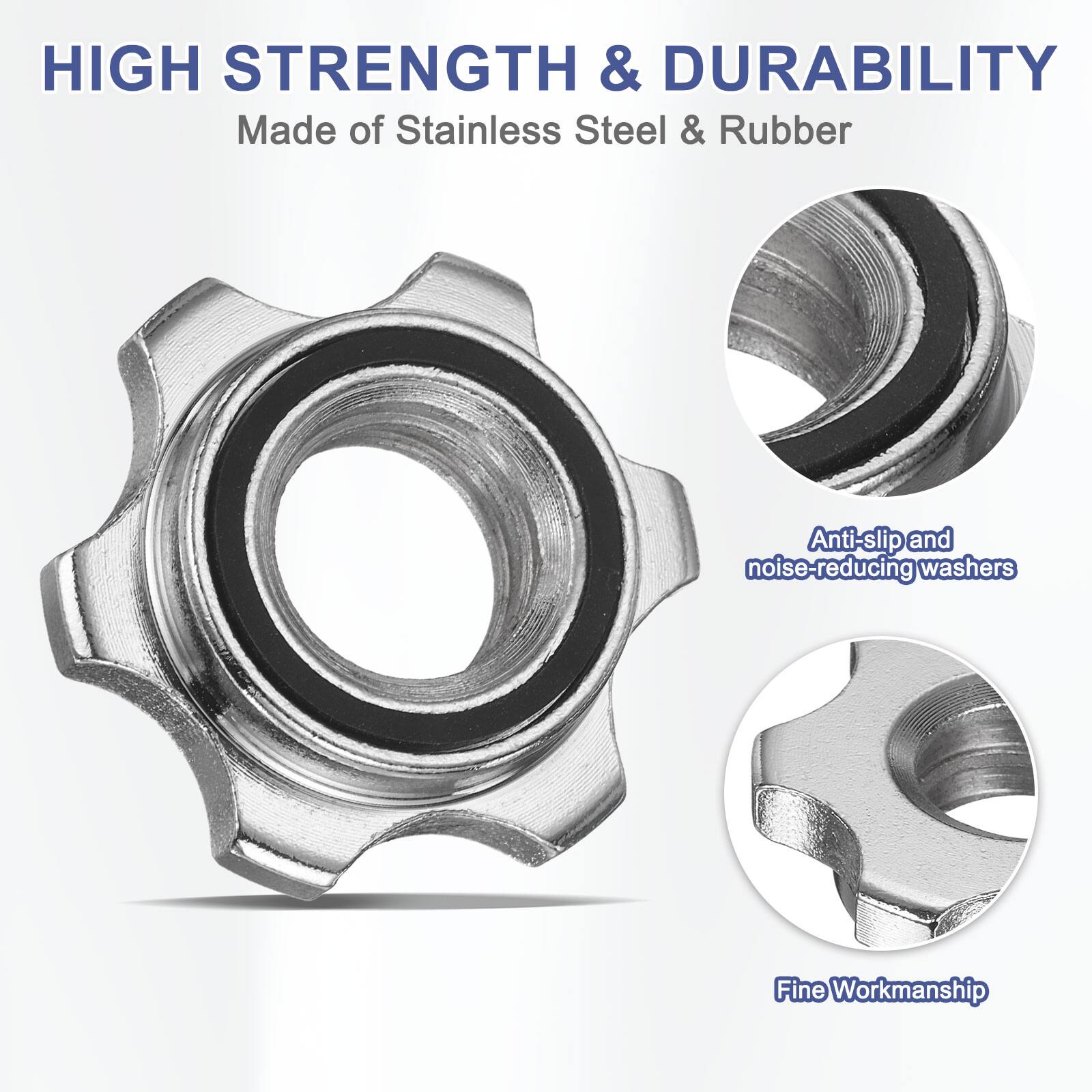 HIGH STRENGTH & DURABILITY  
Made of Stainless Steel & Rubber  
Anti-slip and noise-reducing washers  
Fine Workmanship
