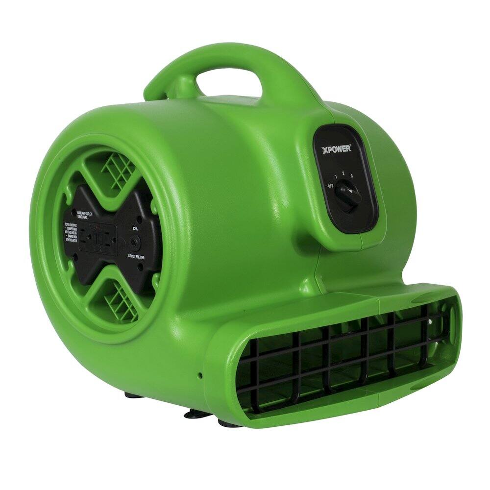Alt View 1. XPOWER - 1/3 HP 2400 CFM 3 Speed, Carpet Dryer, Blower - Green - Green.