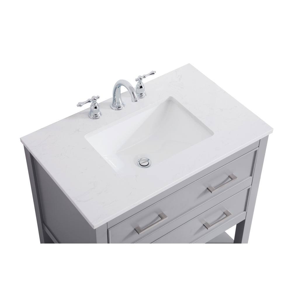 Alt View 2. Elegant Kitchen and Bath - 30 inch Single Bathroom Vanity in Grey - Grey.