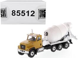 CAT CT681 Concrete Mixer Yellow White High Line Series 1/87 HO Scale Diecast Model by Diecast Masters - Yellow And White