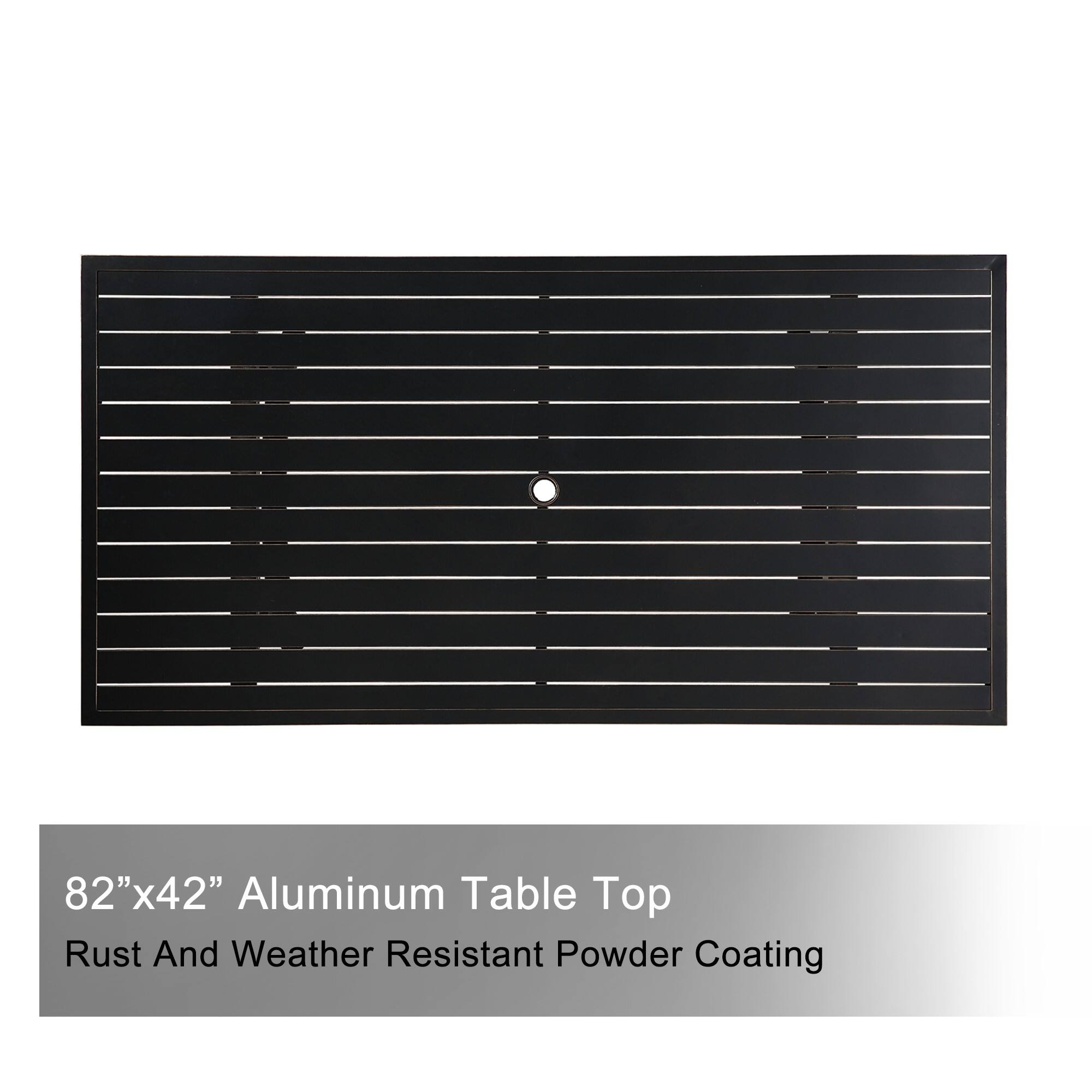 82"x42" Aluminum Table Top  
Rust And Weather Resistant Powder Coating