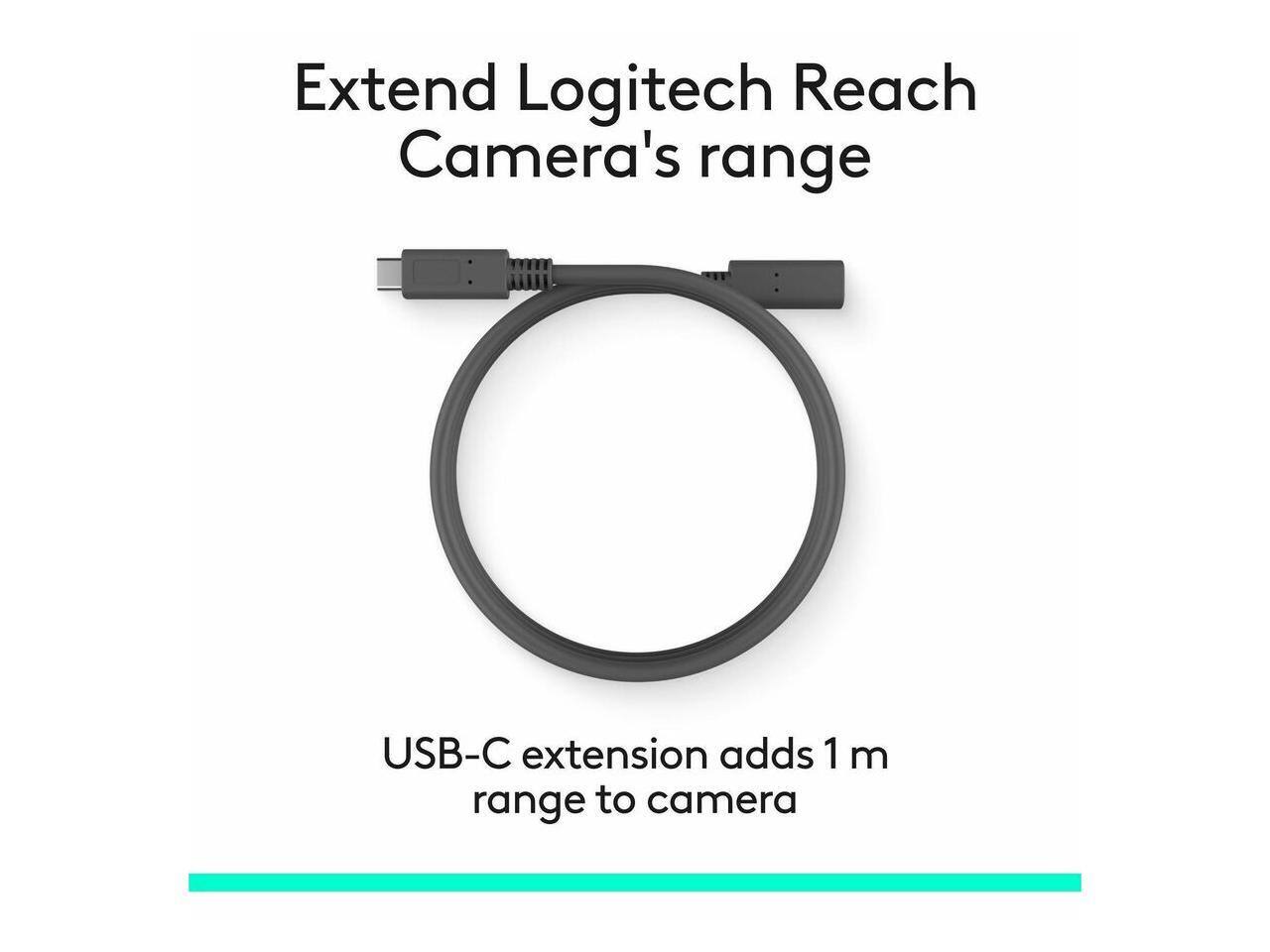 Extend Logitech Reach Camera's range

USB-C extension adds 1 m range to camera