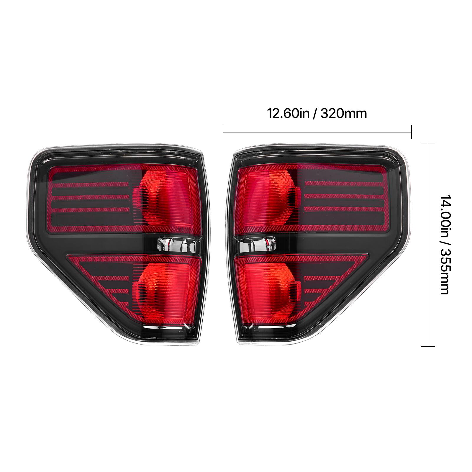 12.60in / 320mm  
14.00in / 355mm