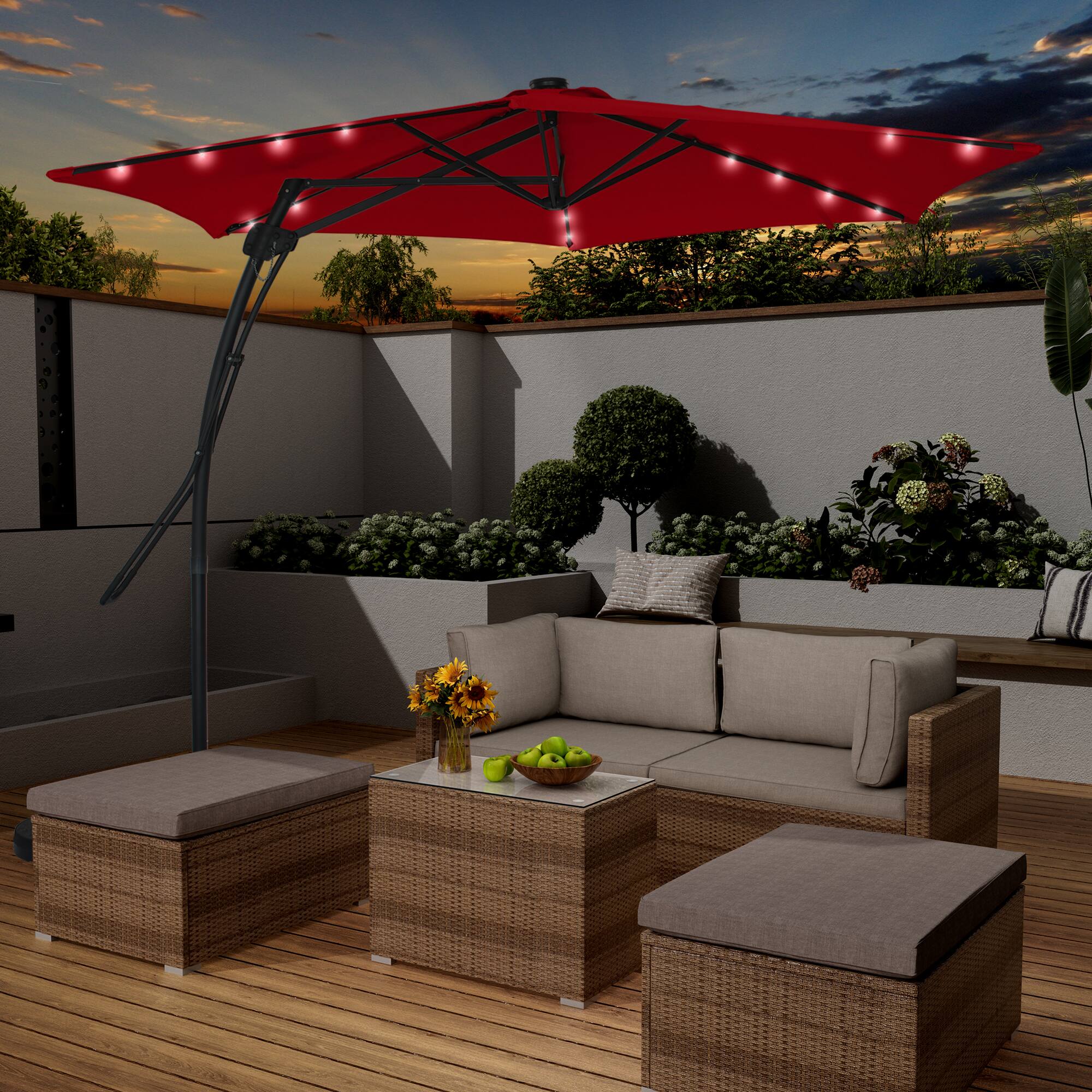 Alt View 3. Boyel Living - 10ft Outdoor Patio Cantilever Umbrella with Waterproof and UV Resistant.
