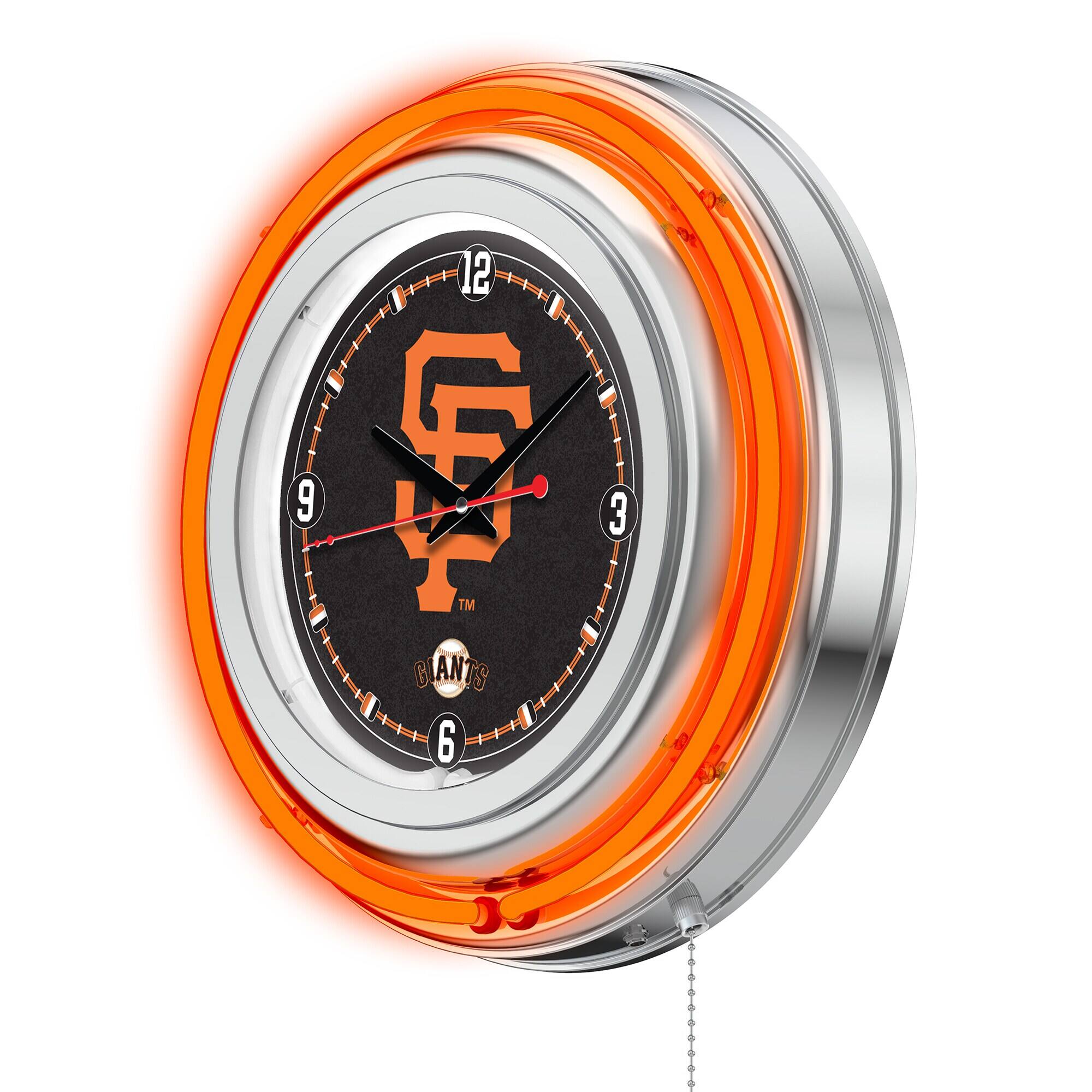 Alt View 1. Holland Bar Stool Co. - San Francisco Giants Double-Walled Neon Clock - Multicolor.