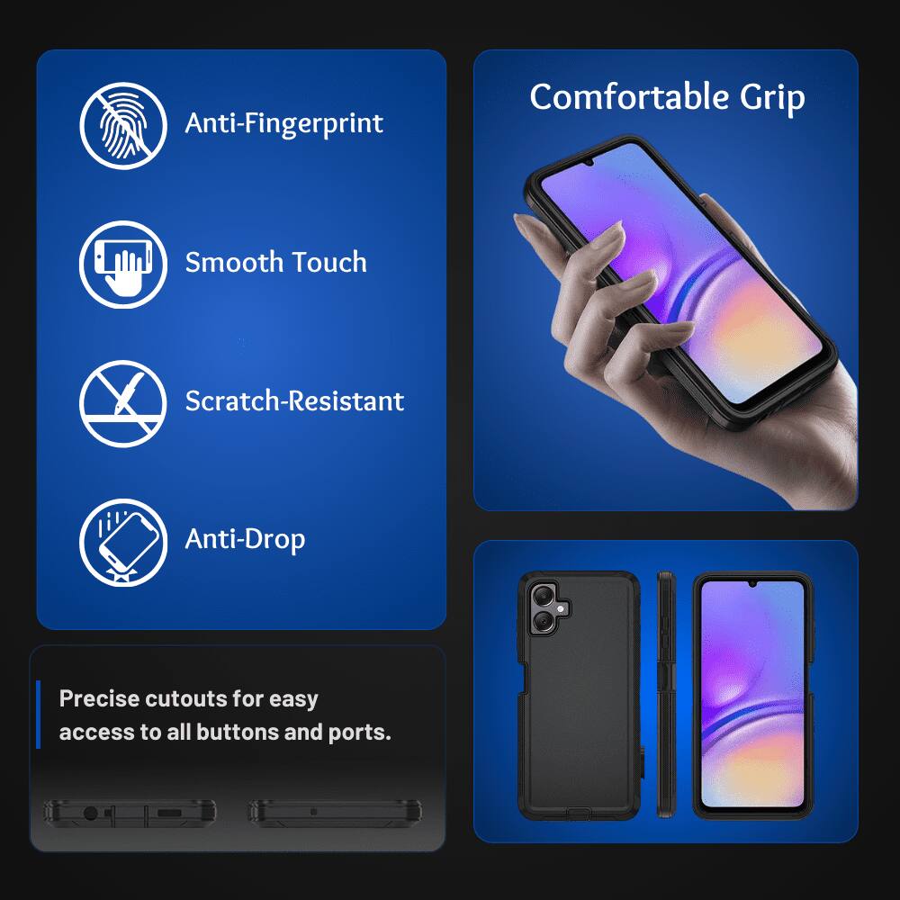 Anti-Fingerprint, Smooth Touch, Scratch-Resistant, Anti-Drop, Comfortable Grip, Precise cutouts for easy access to all buttons and ports.