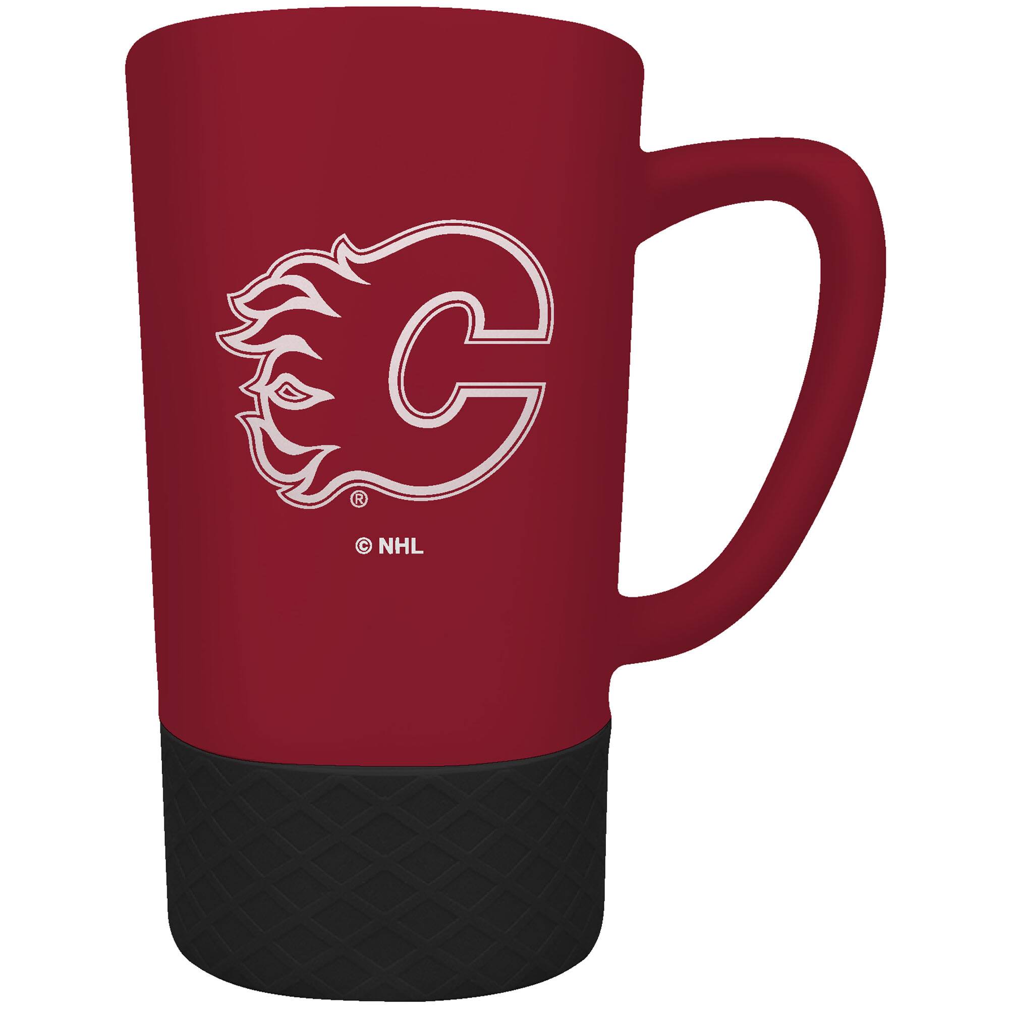 Front. Great American Products - Calgary Flames Team Logo 16oz. Laser Etched Jump Mug - Multicolor.