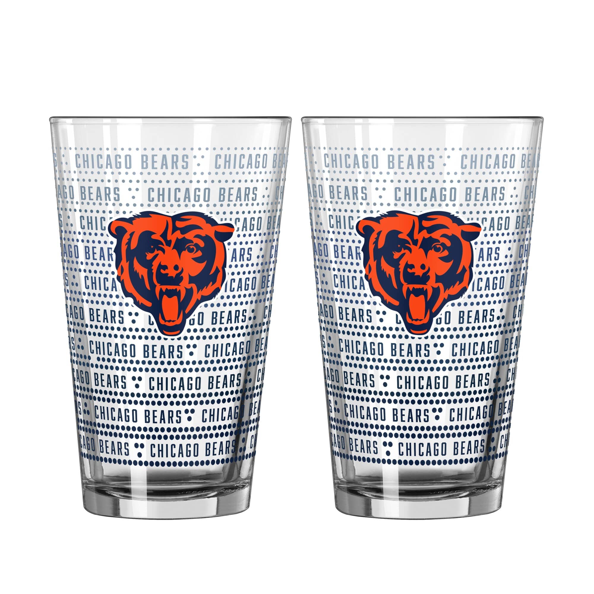 Logo Brands - Chicago Bears Two-Pack Chant Fade 16oz. Pint Glass Set - Multicolor