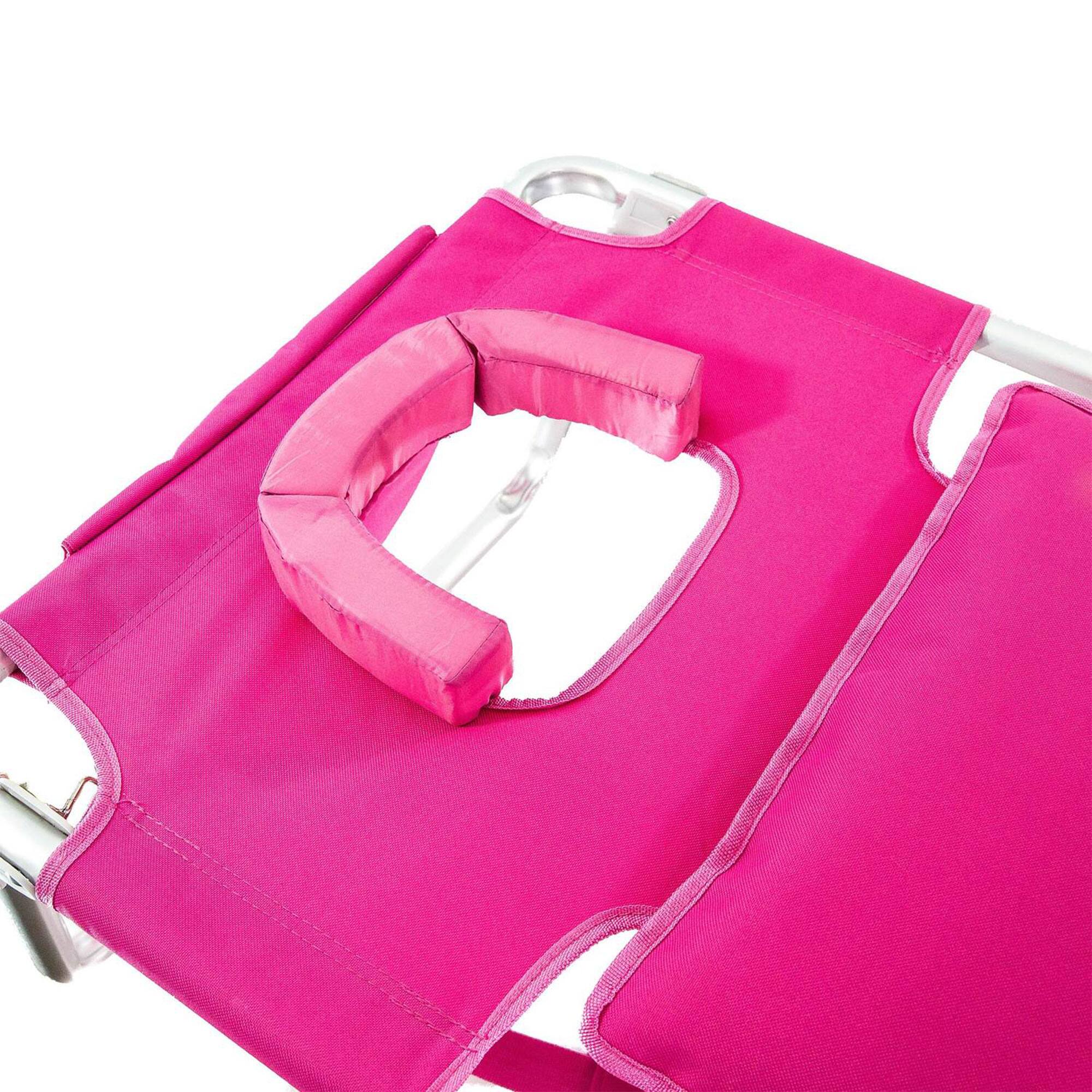 Alt View 8. Ostrich - Ostrich Deluxe 3N1 Lightweight Outdoor Lawn Beach Lounge Chair w/Footrest, Pink - Pink.