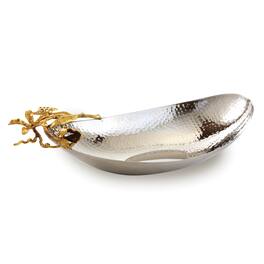 Jiallo - Gold Butt. boat shaped bowl - Silver/Gold