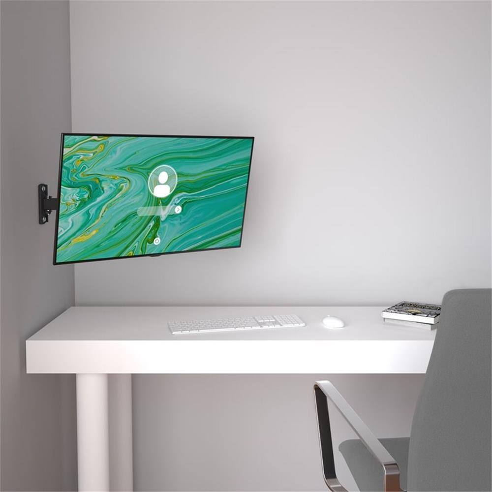 Alt View 1. AVF - Extendable Tilt and Turn Monitor Wall Mount for 13" to 27" Screens - Black.