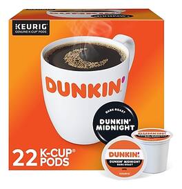 Dunkin' - Midnight Coffee Keurig® K-Cup® Pods, Dark Roast, 22/Box (400849)