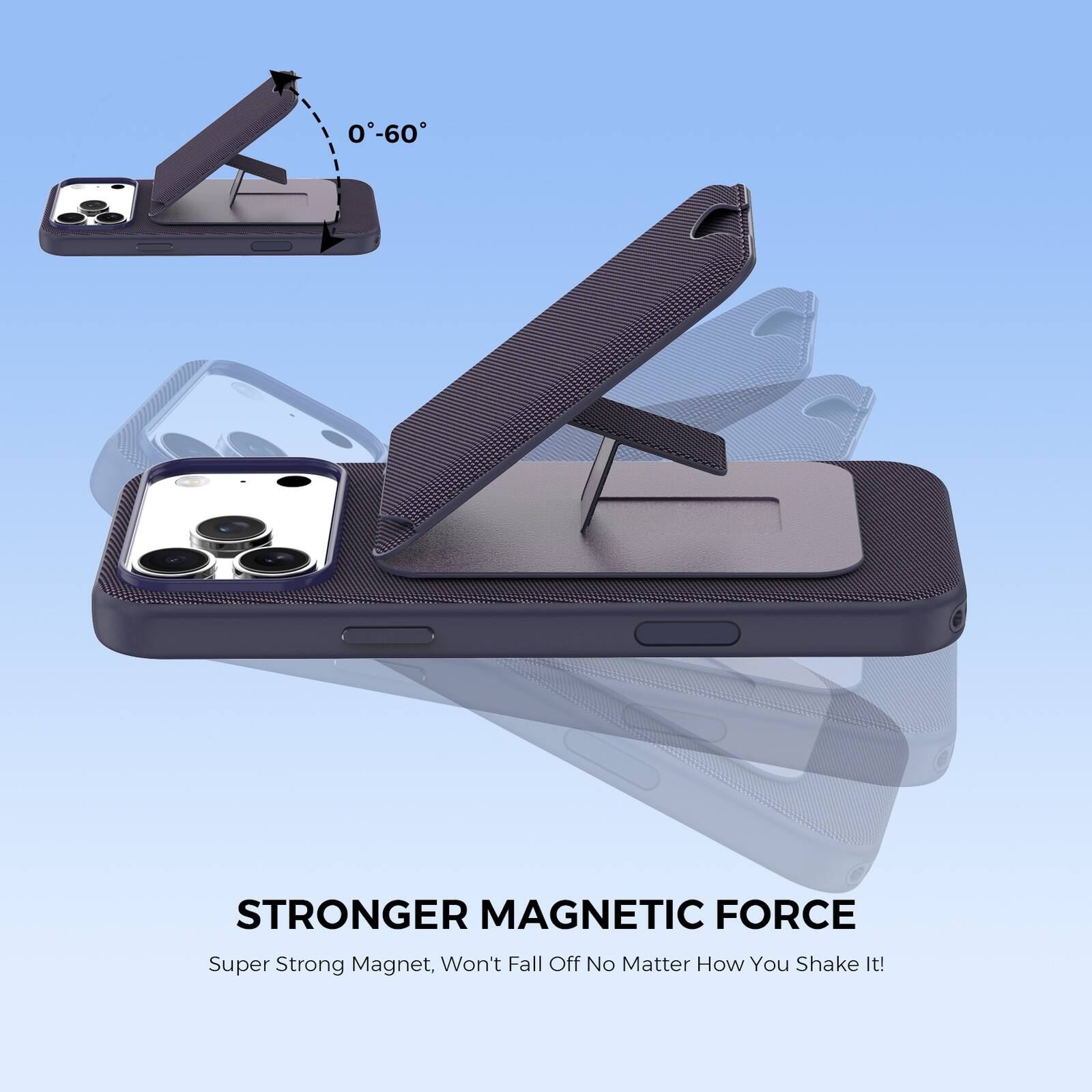 STRONGER MAGNETIC FORCE  
Super Strong Magnet, Won't Fall Off No Matter How You Shake It!
