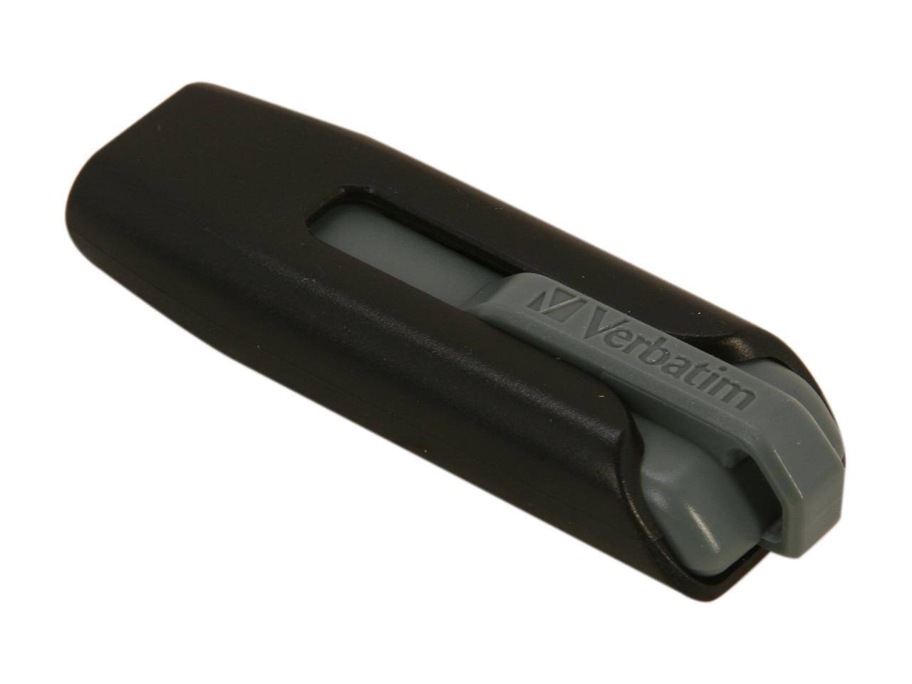 Front. Verbatim - Verbatim 32GB Store 'n' Go V3 USB 3.0 Flash Drive, Black/Gray Model 49173 - Black/Gray.
