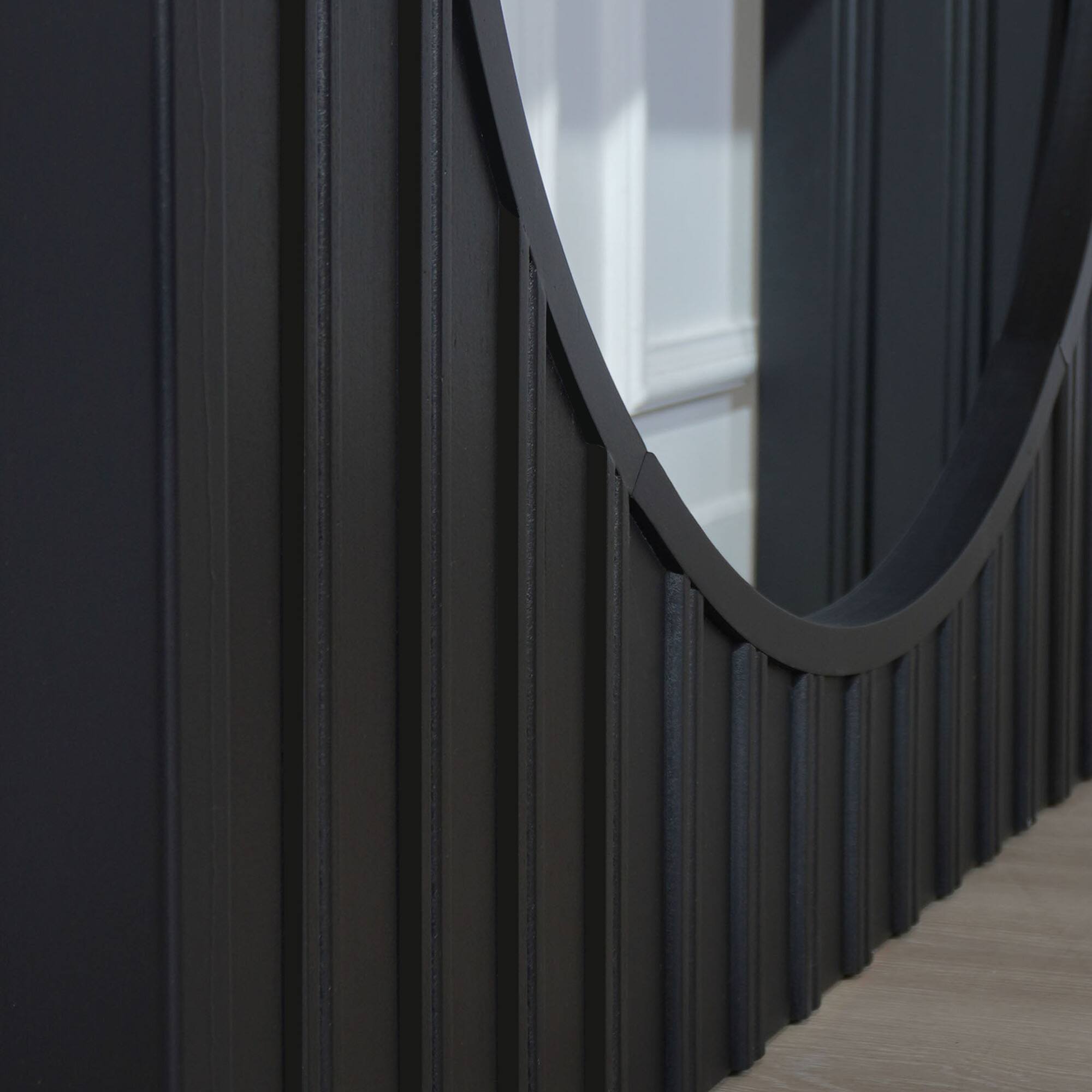 Alt View 9. GOODSILO - Modern Minimalist Console Table with Arch Base and Wood Top, Long Entryway Table for Living Room or Hallway - Black+Natural.