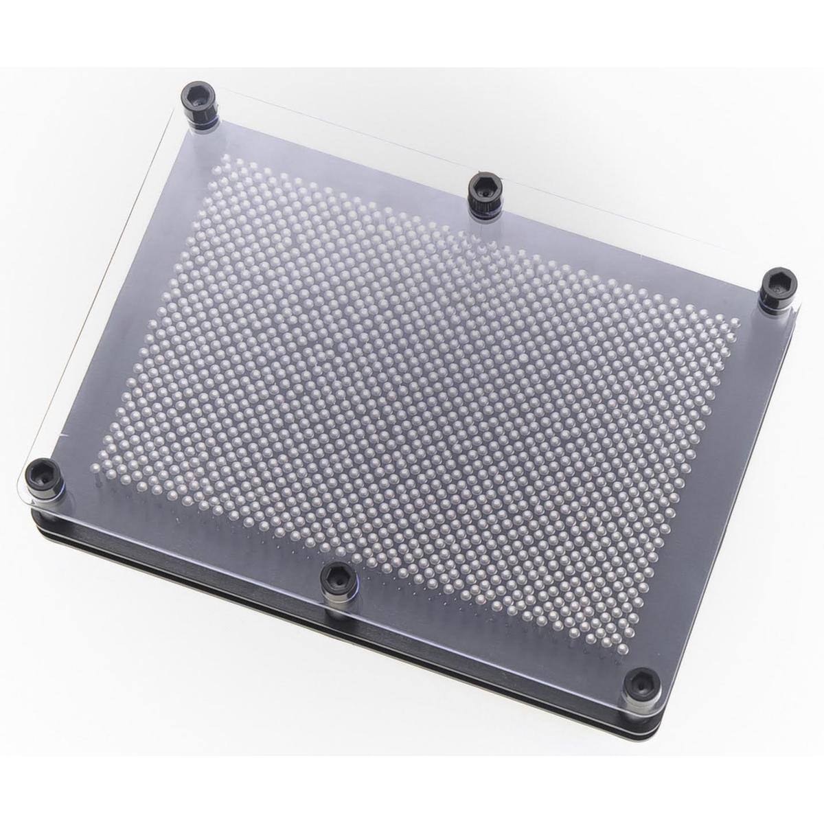 Left. JuzToys - 3D Pin Art Board Game Toy, Classic Pin Impression Desk Toys Sculpture for Children Adults, Metal - Silver.