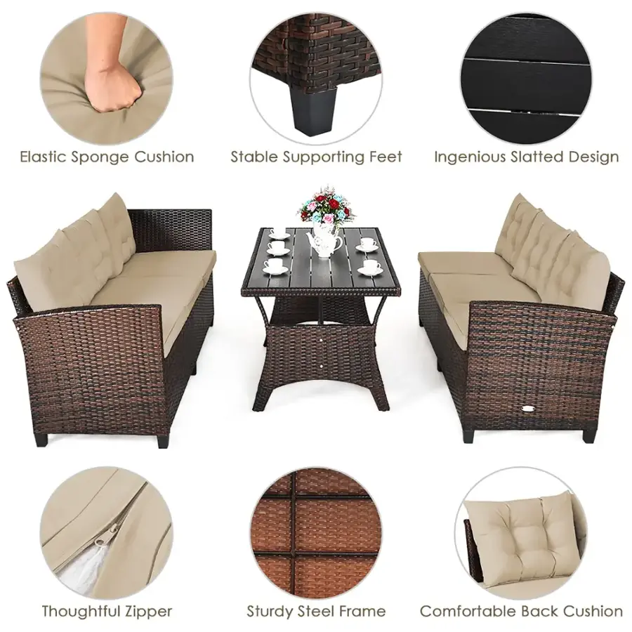 Elastic Sponge Cushion Stable Supporting Feet Ingenious Slatted Design Thoughtful Zipper Sturdy Steel Frame Comfortable Back Cushion