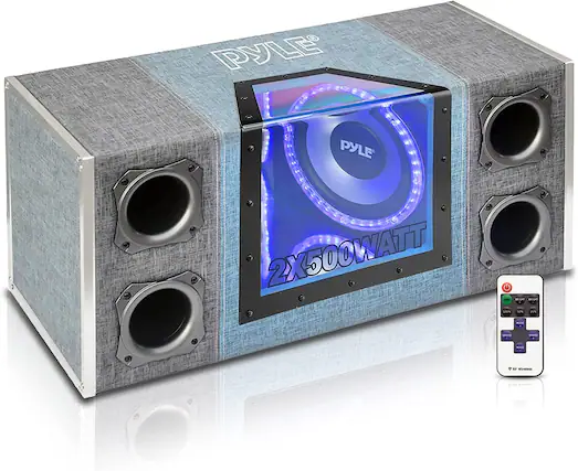 PYLE PYLE 2X500WATT - MUT - FUS SPS J1S - SPEE SPEES an M wneless 3
PYLE 2X500WATT