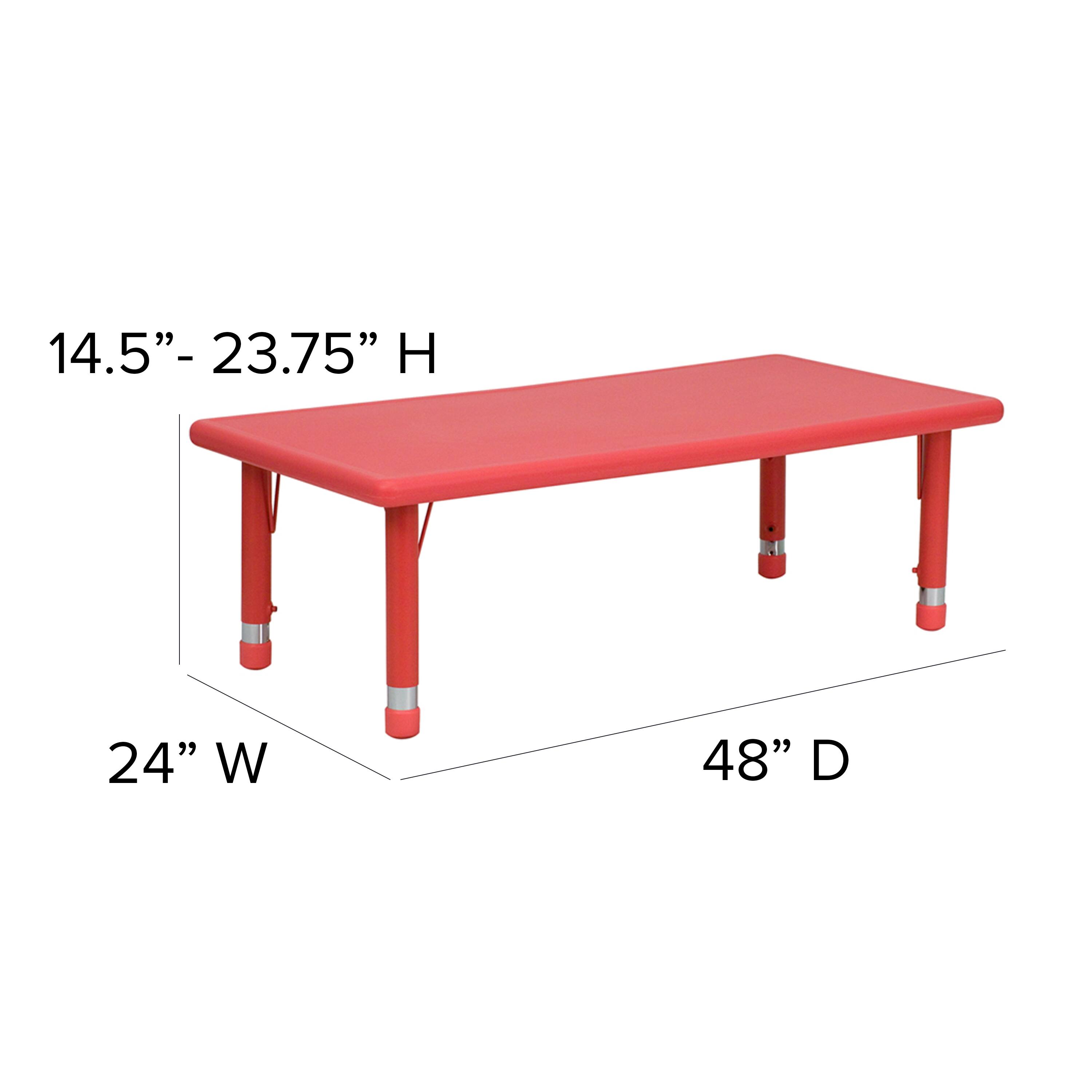 14.5" - 23.75" H  
24" W  
48" D