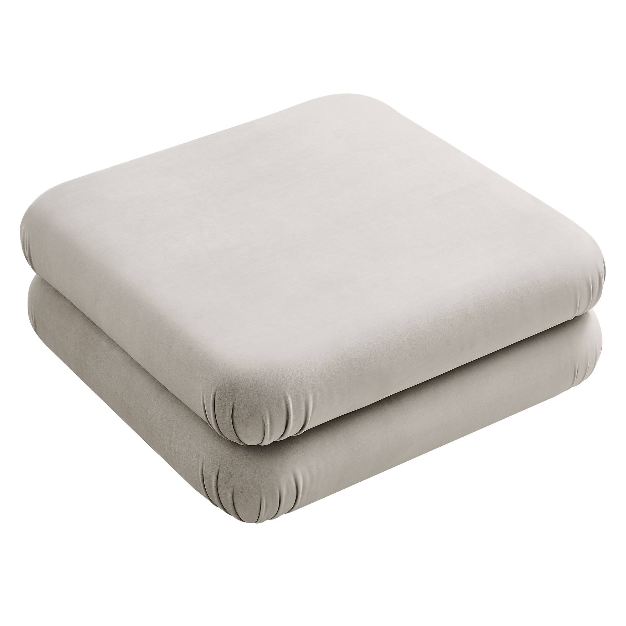 Alt View 4. Modway - Jubilee Modular Performance Velvet Ottoman by Modway - Almond.