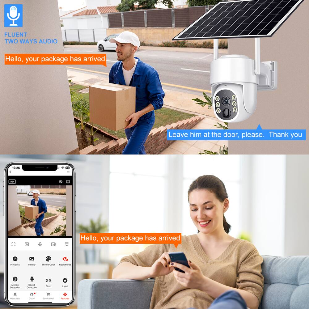 FLUENT TWO WAYS AUDIO

Hello, your package has arrived

Leave him at the door, please. Thank you

Hello, your package has arrived

Playback
Gallery
Theme Color
Night Mode
Motion Detection
Sound Detection
Siren
Light
Messages
Cloud
Service Hall
Features