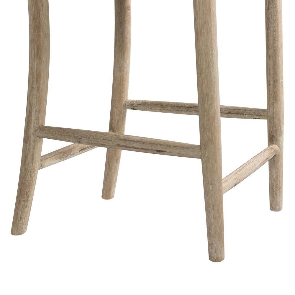 Front. FurniFact - Beach Acacia Metal Counter Height Stool with Back - Beach.