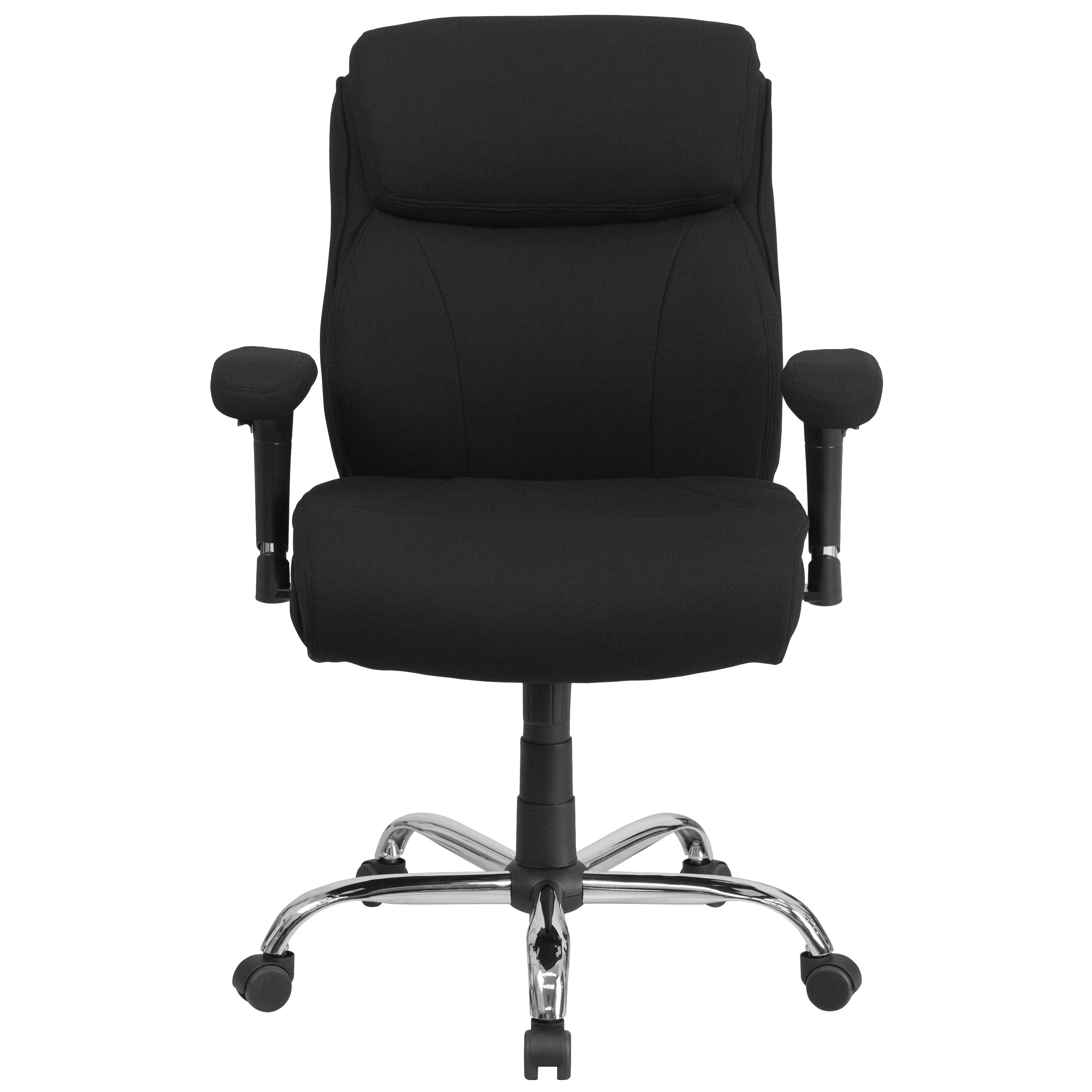 Alt View 7. Emma + Oliver - 400 lb. Big & Tall Mid-Back Swivel Clean Line Stitch Ergonomic Task Office Chair - Black Fabric.