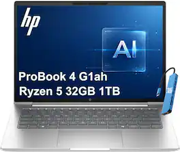 HP - Upgraded - ProBook 4 G1a 14" FHD+ Laptop - ProBook 445 - AMD Ryzen 5 220 2025 - 32GB Memory - 1TB SSD - Windows 11 Pro - Pike Silver