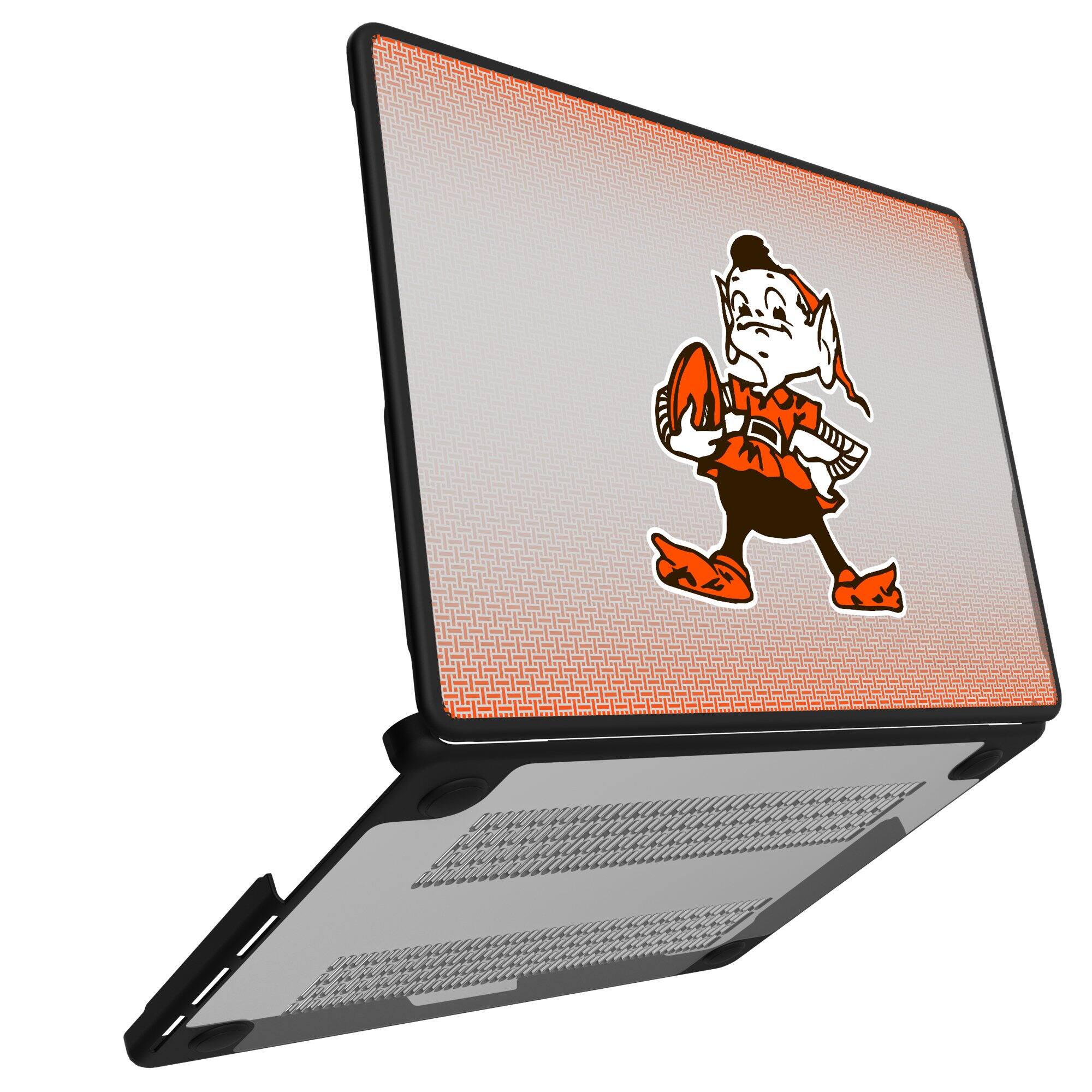 Alt View 1. Keyscaper - Cleveland Browns Linen MacBook Case - Pro 14 in - Multicolor.