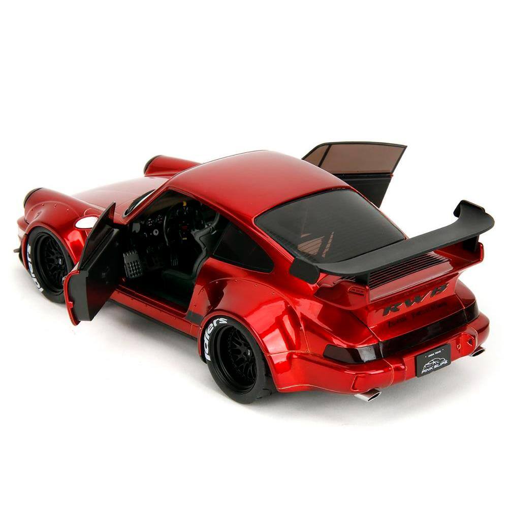 Back. Jada - RWB Body Kit Red Metallic with Black Stripes "Pink Slips" Series 1/18 Diecast Model Car by Jada - Red Metallic with Black.