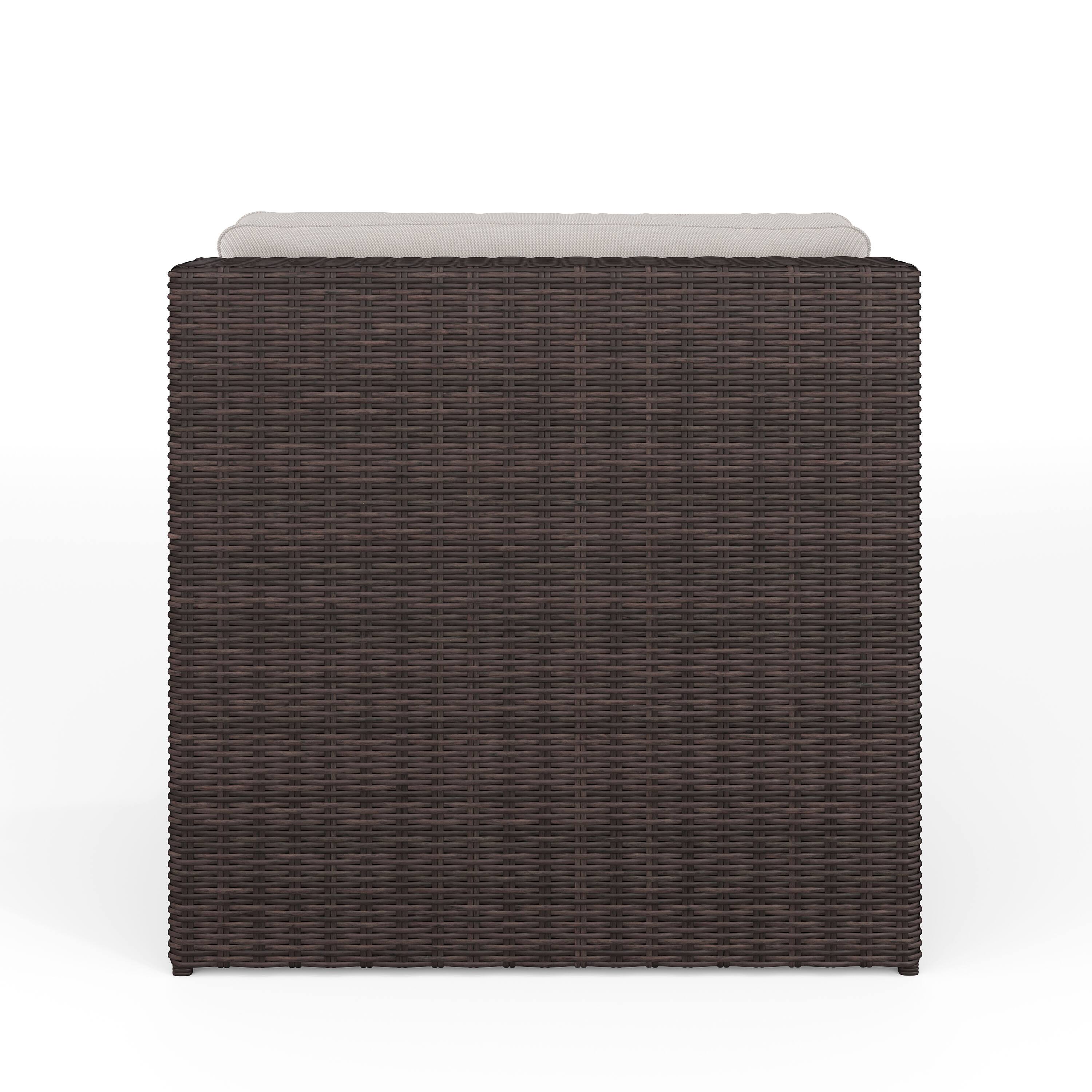 Alt View 8. Martha Stewart - Bedford Outdoor Modular Rattan Wicker Patio Curved Sectional Sofa Seat - Tan Cushions/Brown Frame.