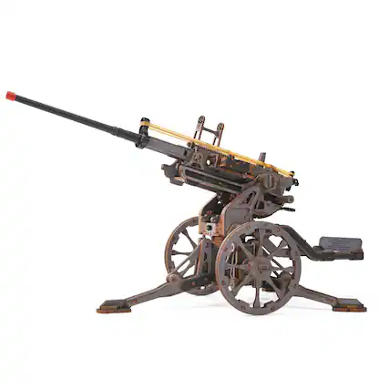 Front. ROKR - ROKR Anti-Aircraft 3D Wood Puzzle Mechanical Rubber Band Shooting Model Kit, DIY Building Set, Desktop Decor LQM01.