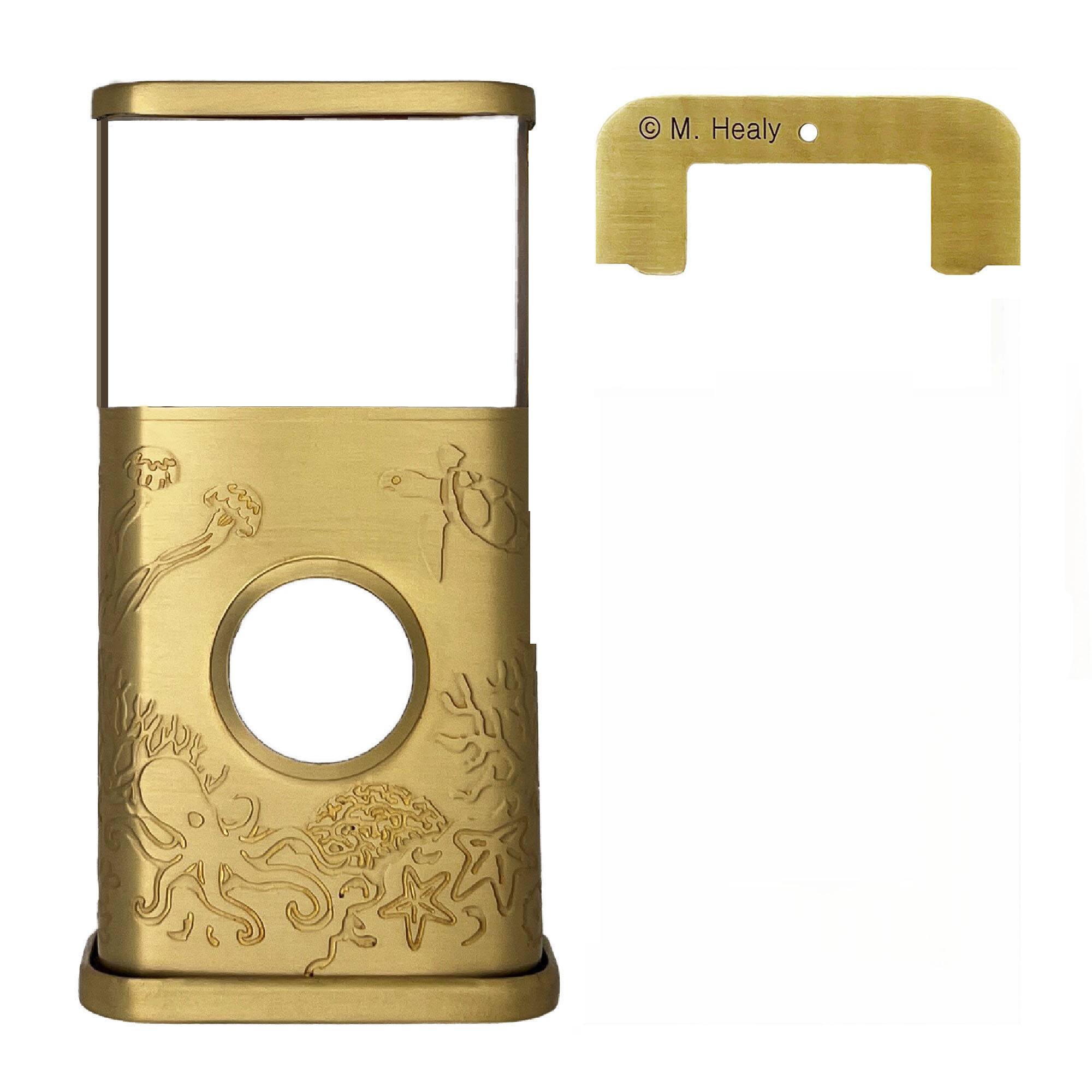 Back. Michael Healy - Coastal Video Doorbell Cover (Ring Battery Doorbell 2024 Release) - Satin Brass.