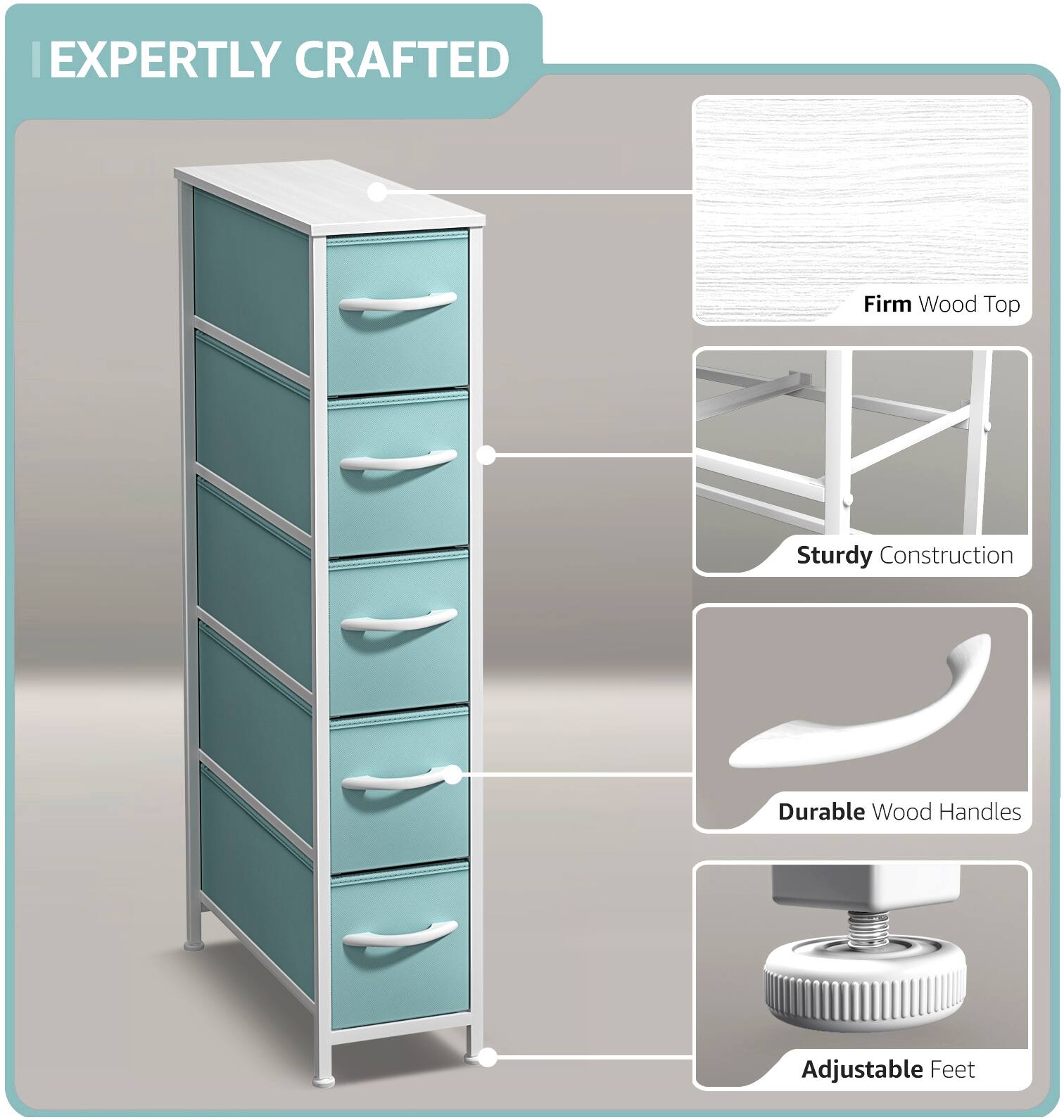 EXPERTLY CRAFTED

- Firm Wood Top
- Sturdy Construction
- Durable Wood Handles
- Adjustable Feet