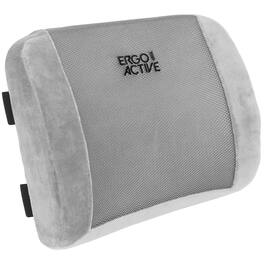 Mount-It! - ErgoActive Lumbar Support Pillow with Memory Foam, Breathable Cover & Adjustable Straps, Grey - Gray