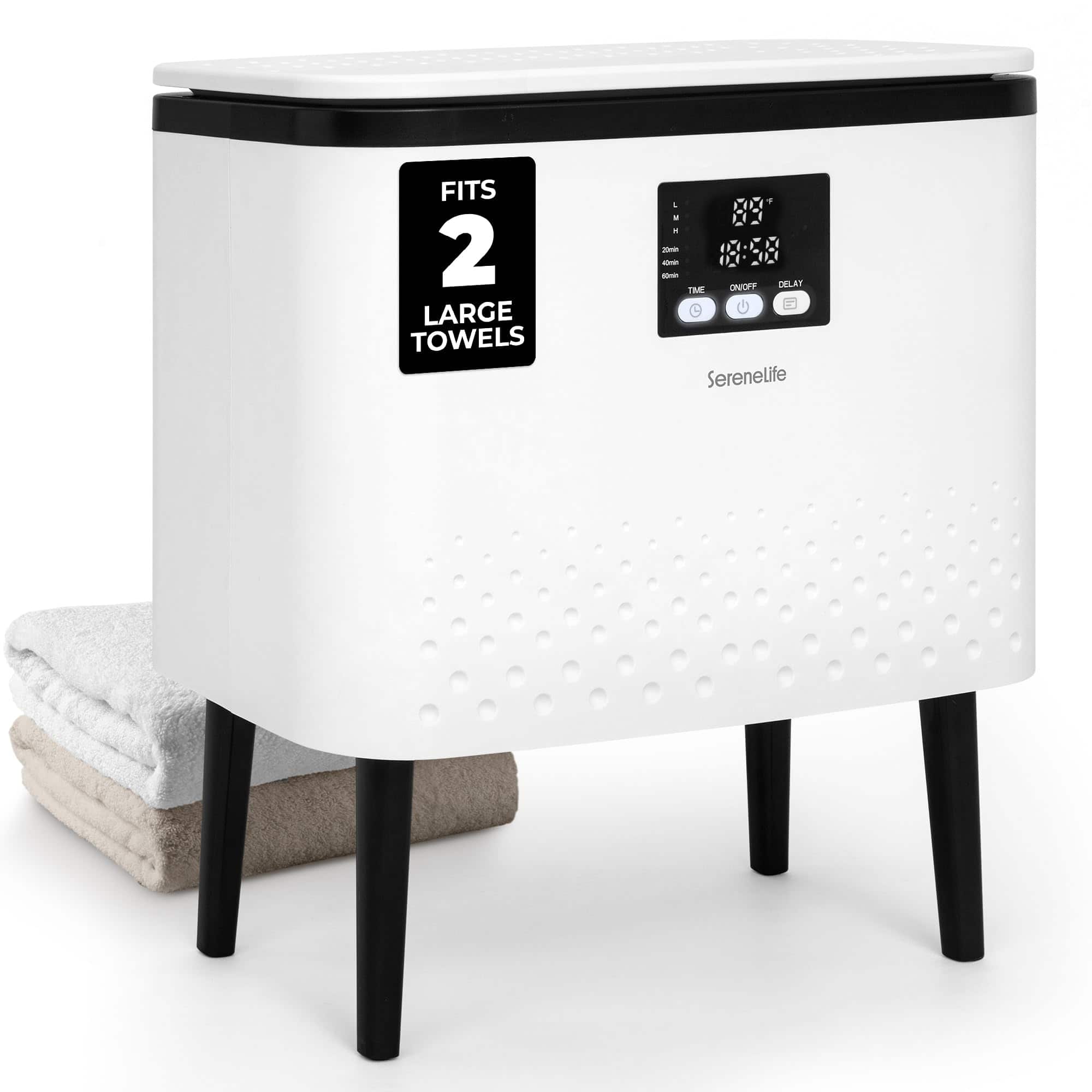 SereneLife - Rectangular Towel Warmer Bucket – 20L Large Capacity Hot Towel Warmer for Bathroom - Black