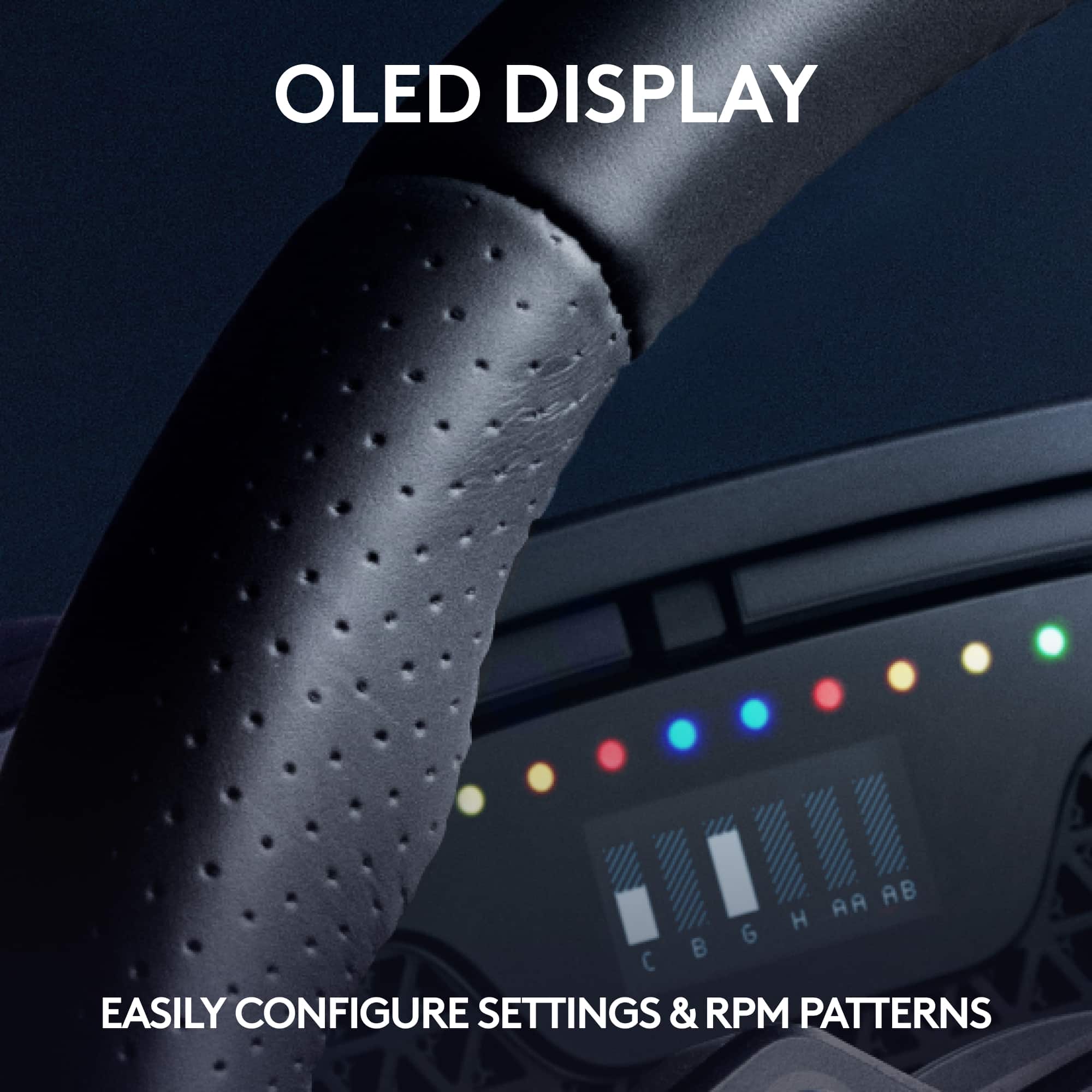 OLED DISPLAY "EASILY CONFIGURE SETTINGS & RPM PATTERNS"