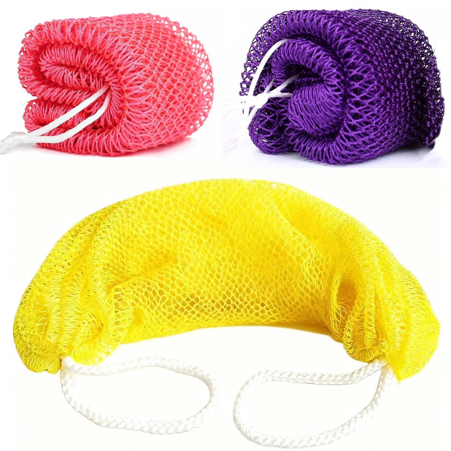 Front. Giantpower - 3 Pack African Net Sponge Authentic with knots.