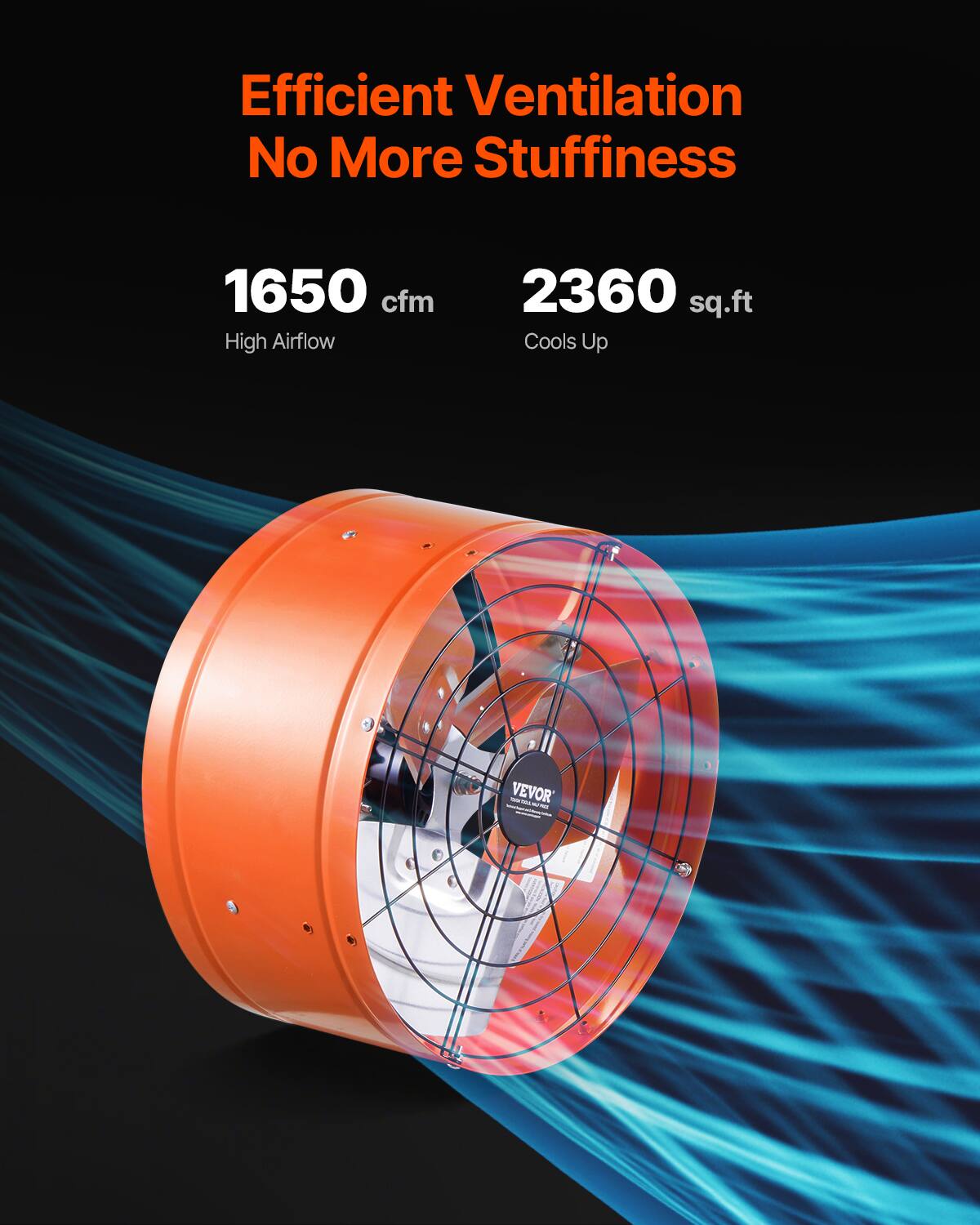 Efficient Ventilation No More Stuffiness

1650 cfm  
High Airflow

2360 sq.ft  
Cools Up