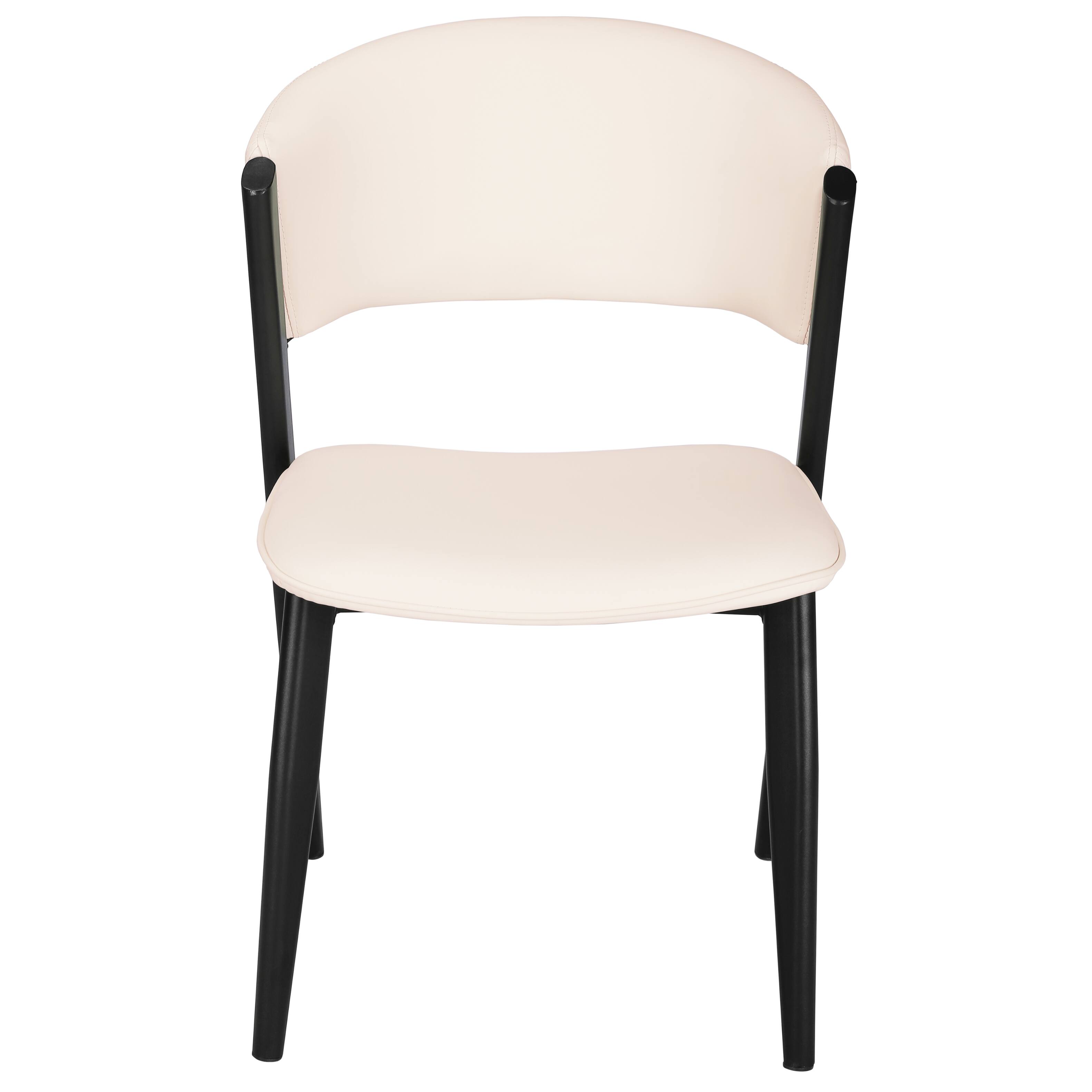 Alt View 2. LeisureMod - Aspen Modern Leather Dining Chair with Iron Legs & High-Density Foam - Fully Assembled - White.