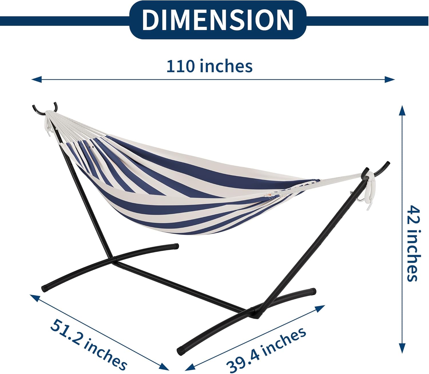 DIMENSION  
110 inches  
51.2 inches  
39.4 inches  
42 inches