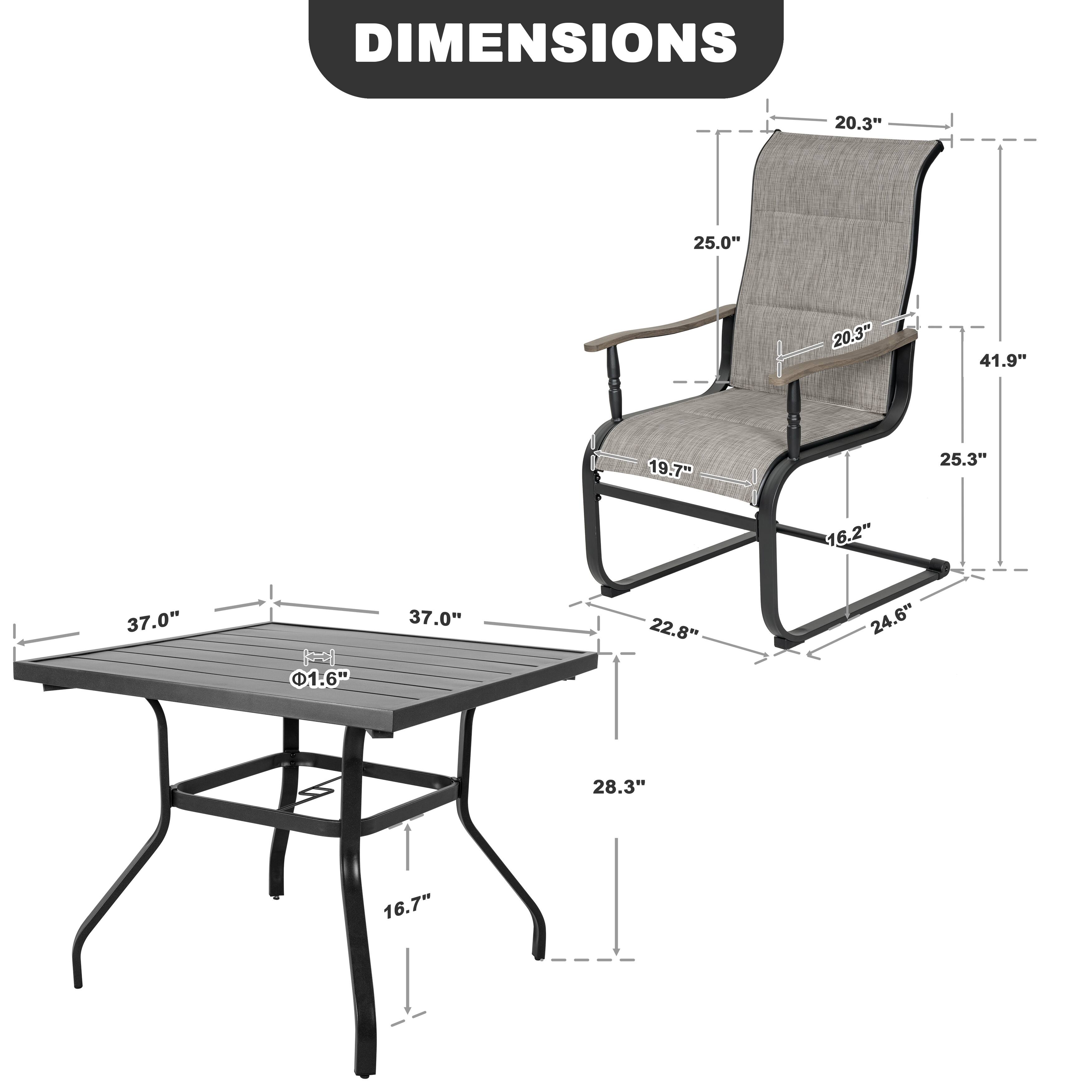 DIMENSIONS

- 20.3"
- 25.0"
- 20.3"
- 41.9"
- 19.7"
- 25.3"
- 16.2"
- 37.0"
- 37.0"
- 22.8"
- 24.6"
- 1.6"
- 28.3"
- 16.7"