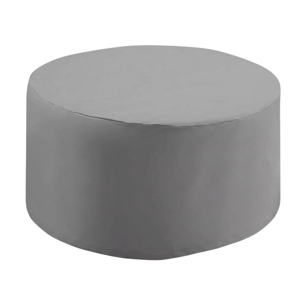 Left. FurniFact - Round outdoor coffee table cover with waterproof fabric for weather protection - Gray.
