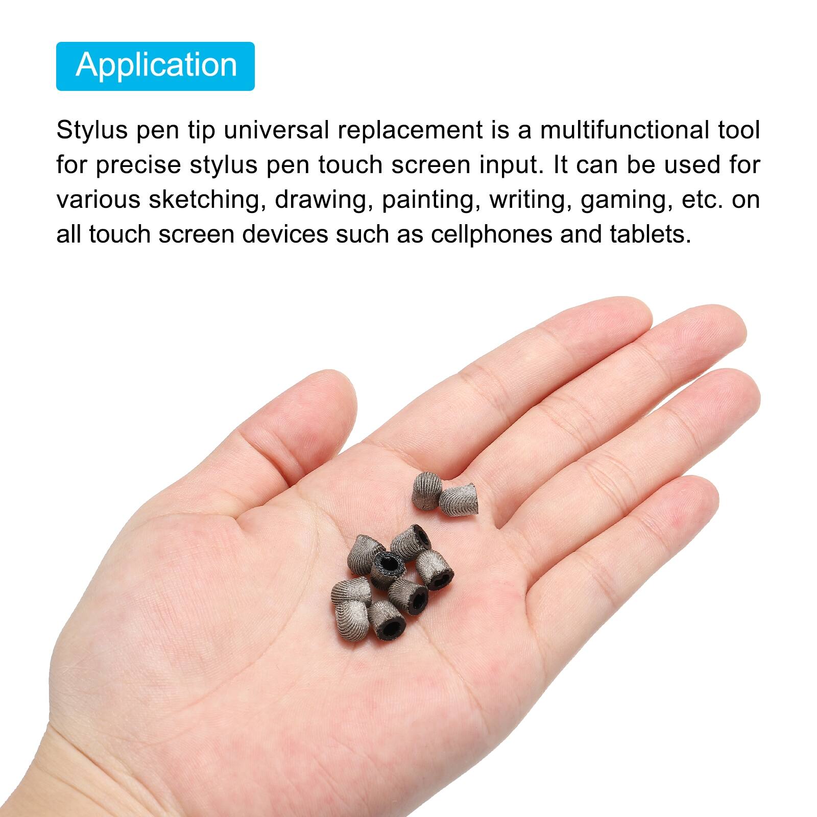 Application

Stylus pen tip universal replacement is a multifunctional tool for precise stylus pen touch screen input. It can be used for various sketching, drawing, painting, writing, gaming, etc. on all touch screen devices such as cellphones and tablets.