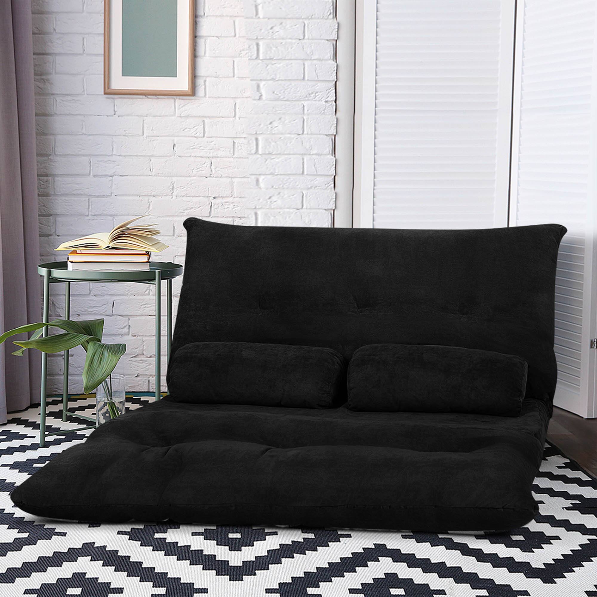 Alt View 1. Costway - Costway Floor Sofa Bed 6-Position Adjustable Sleeper Lounge Couch with 2 Pillows - Black.