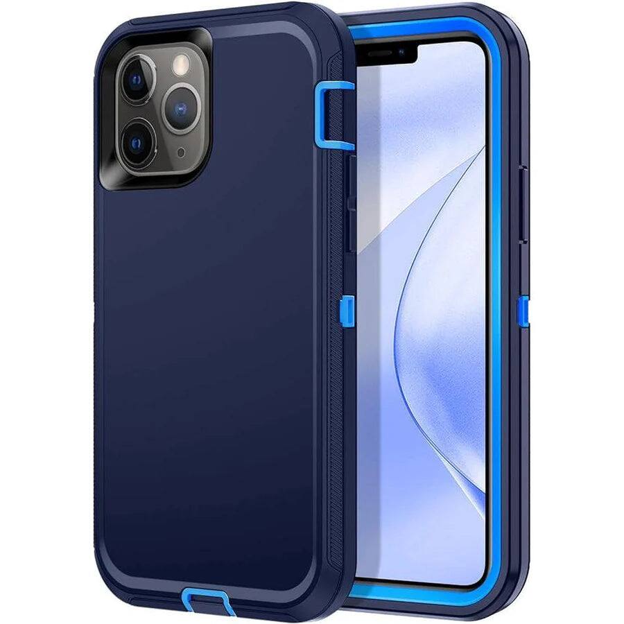 Front. Entronix - Entronix Heavy Duty Phone Case for iPhone 12 and 12 Pro - Ultimate Triple-Layer Protection - Navy.