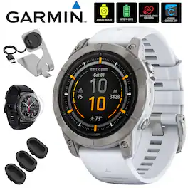 Garmin - Epix Pro (Gen 2), 47 mm, Sapphire, Titanium, Whitestone with Accessories Bundle - Titanium|Whitestone - (2024)
