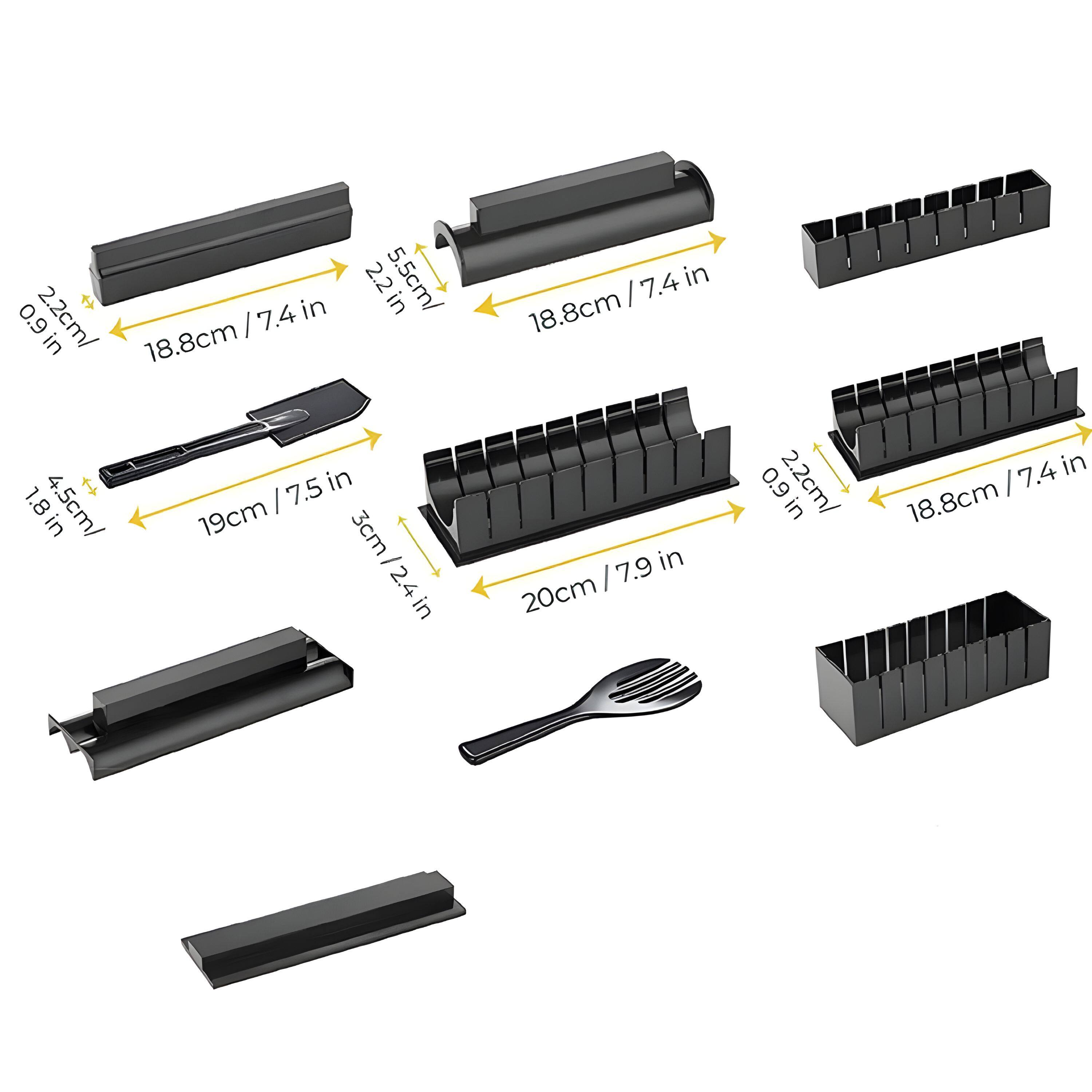 - 18.8cm / 7.4 in
- 2.2cm / 0.9 in
- 5.5cm / 2.2 in
- 19cm / 7.5 in
- 4.5cm / 1.8 in
- 3cm / 1.2 in
- 20cm / 7.9 in
- 2.4cm / 0.9 in
- 2.2cm / 0.9 in